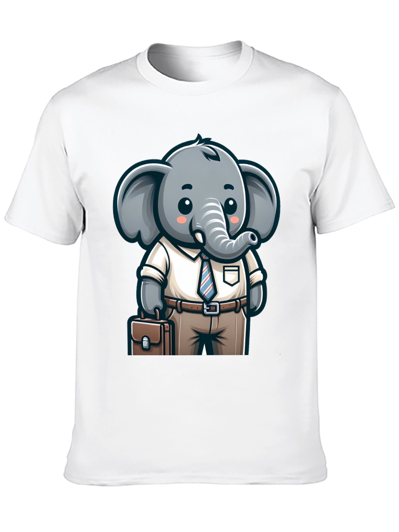 Black Cartoon Elephant Businessman Graphic Tee view 10