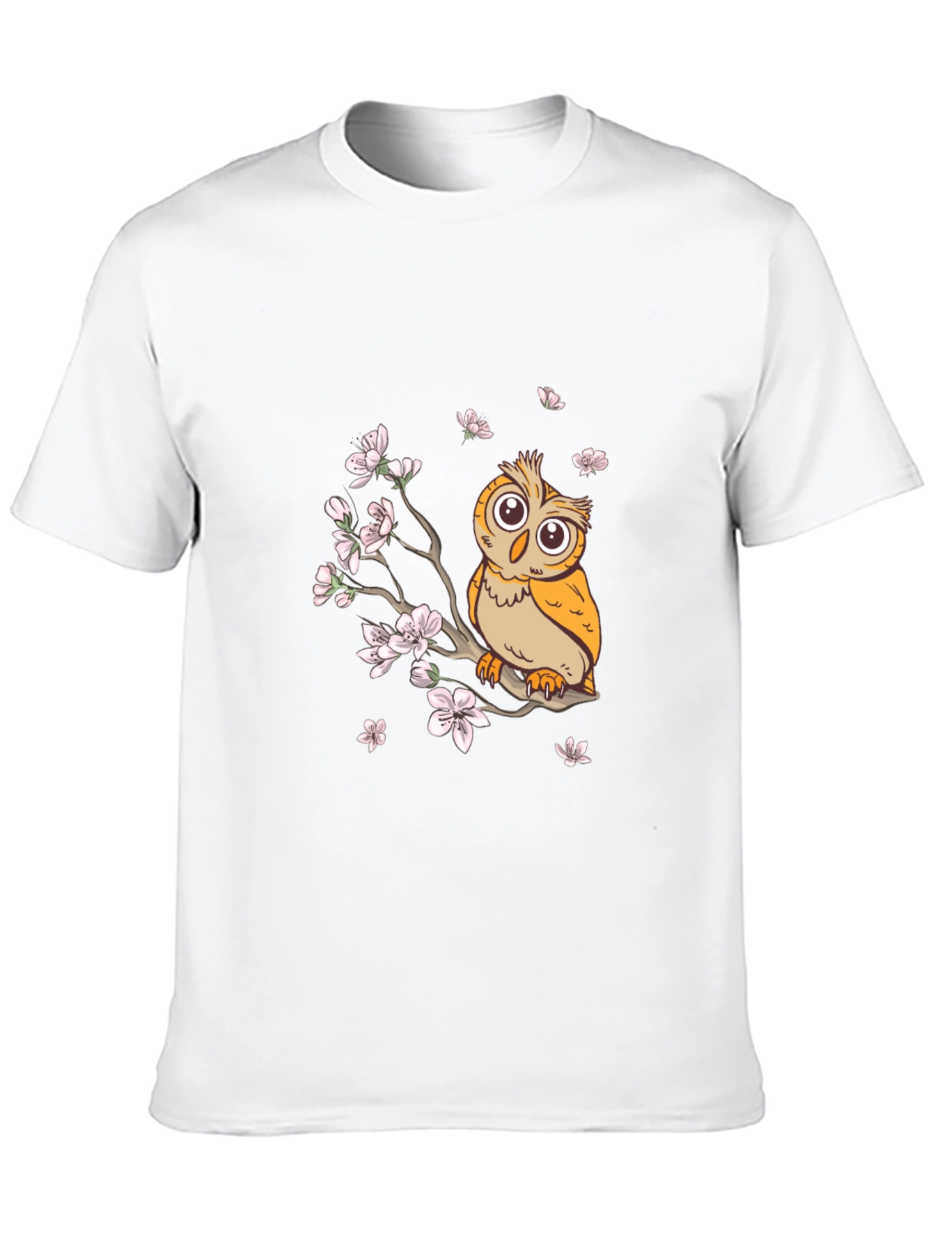 Black Owl & Cherry Blossoms Graphic Tee - Black view 10