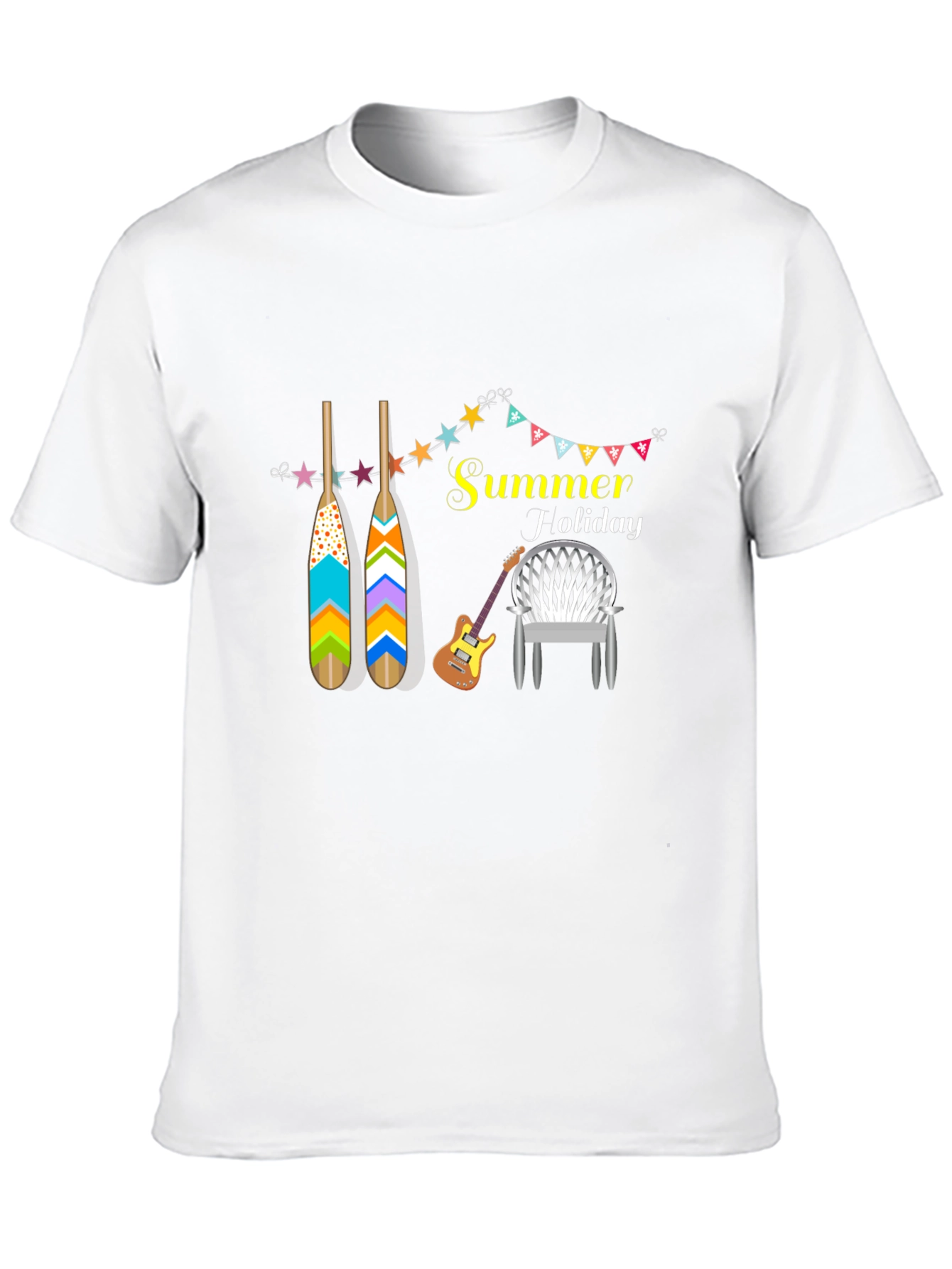 Black Summer Holiday Black T-Shirt with Graphic Design view 10