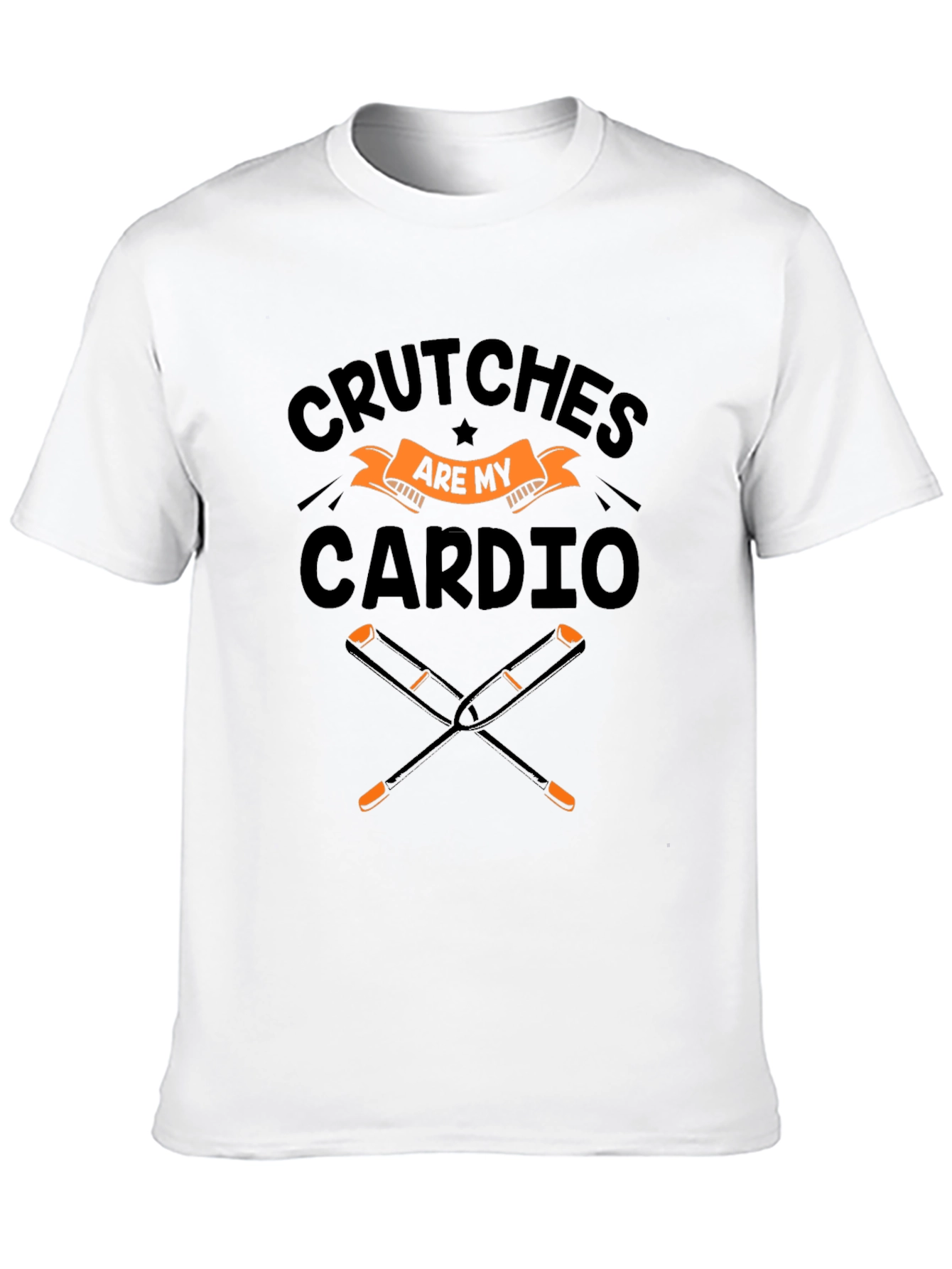 Black Crutches Are My Cardio Black T-Shirt view 10
