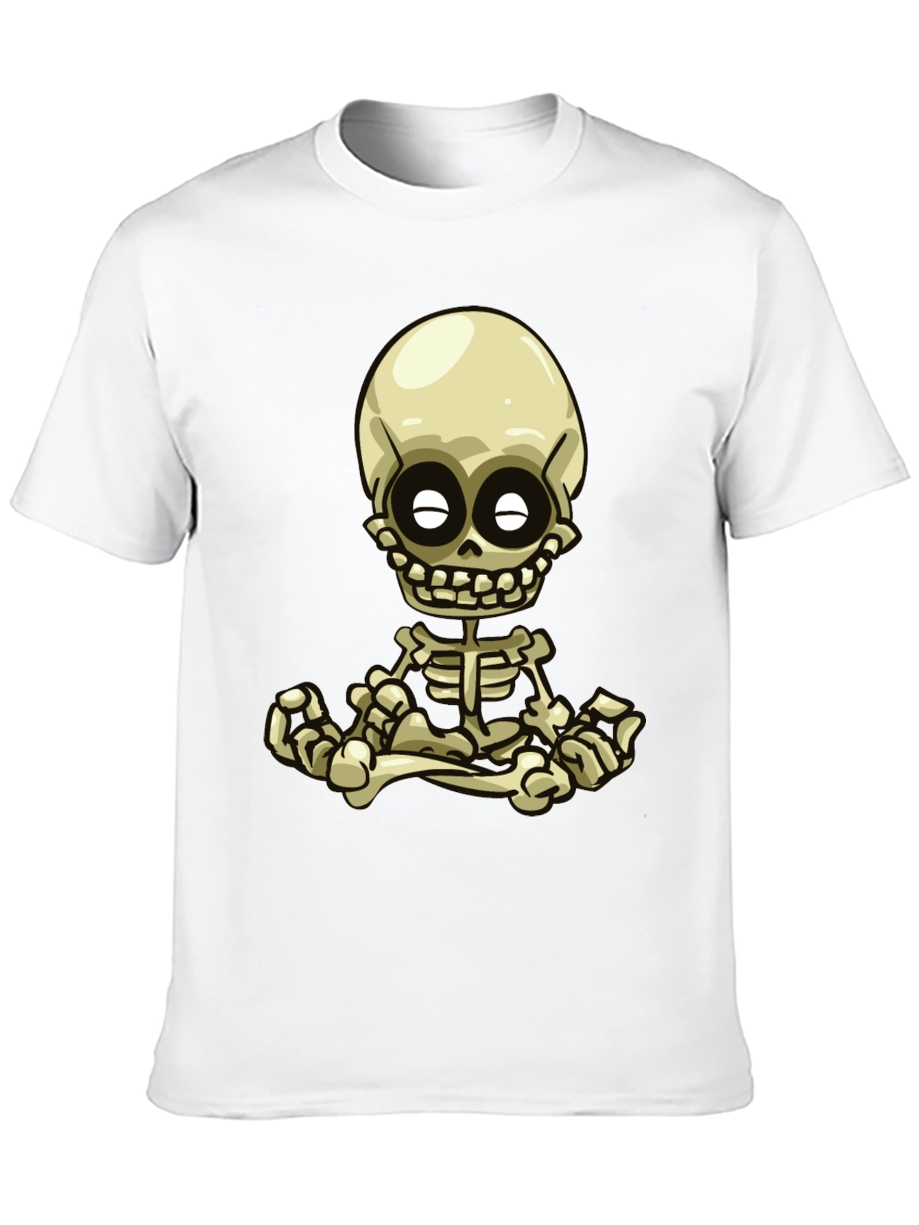 Black Cartoon Skeleton Graphic Tee - Black view 10