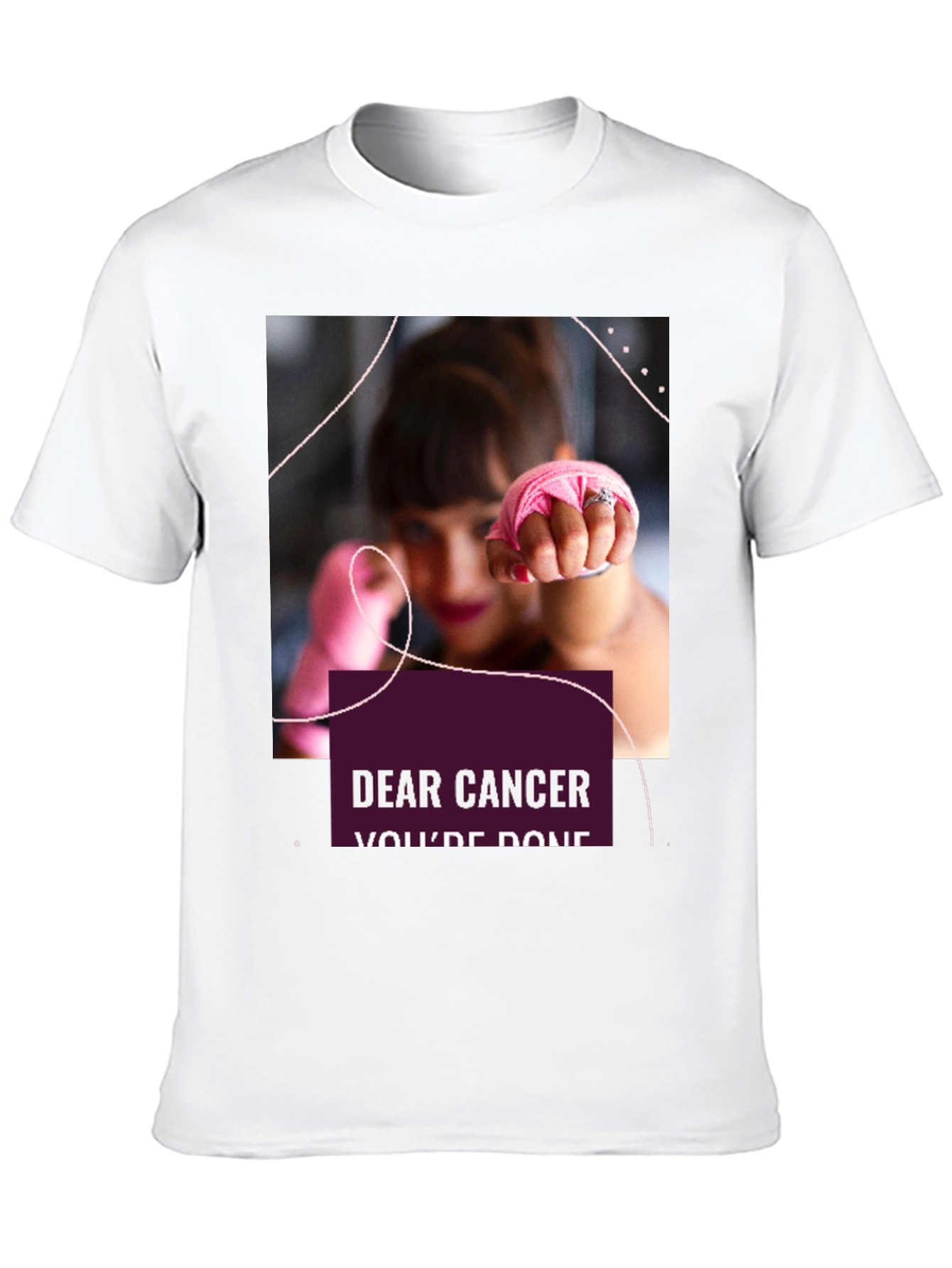 Black Dear Cancer, You're Done Black T-Shirt view 10