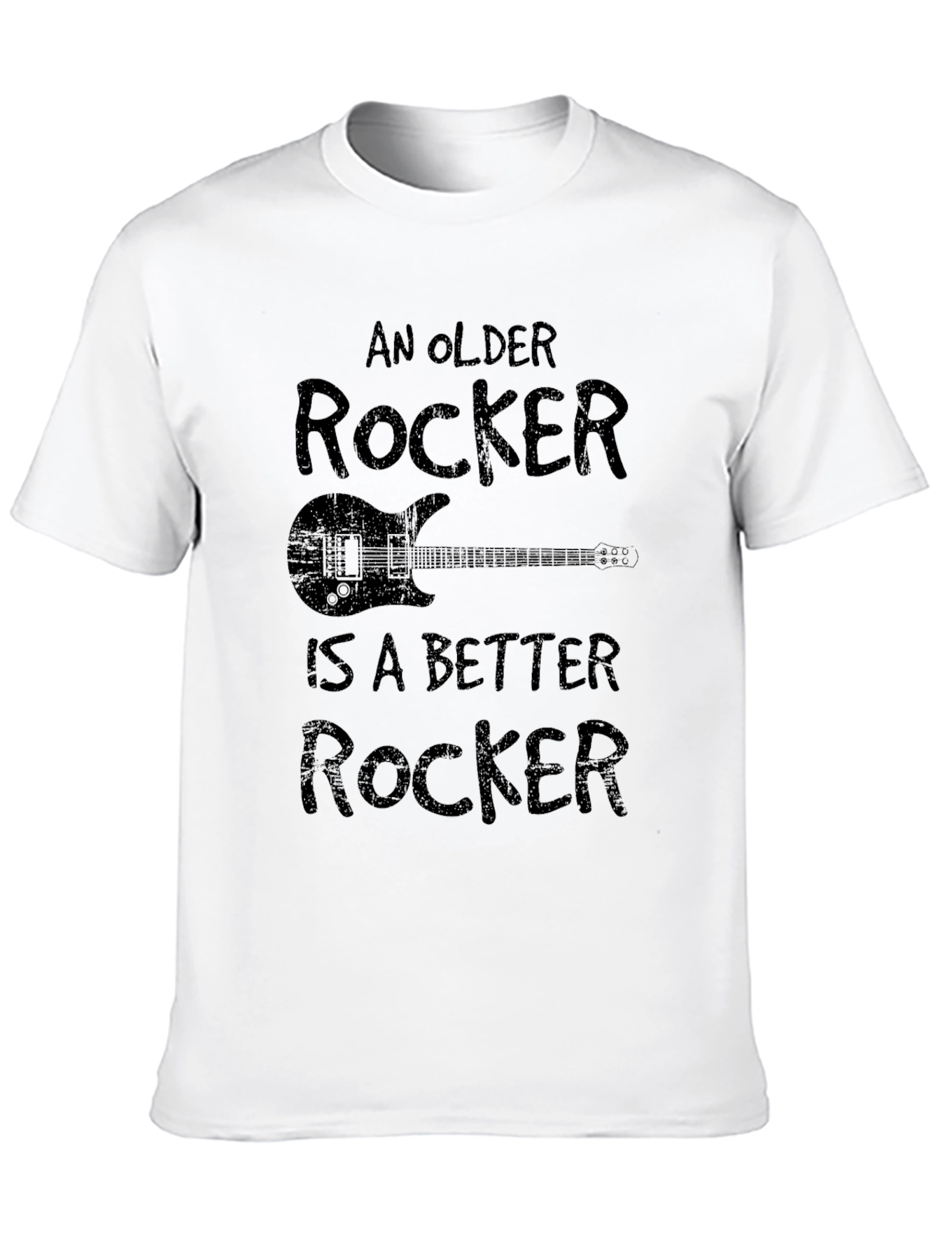 Black An Older Rocker Is A Better Rocker Black Graphic Tee view 10