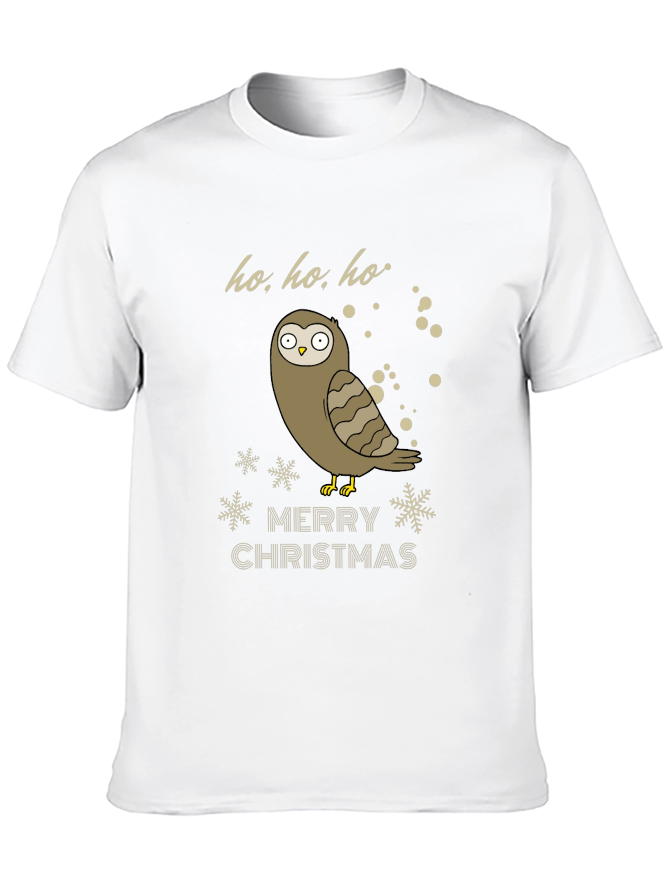 Black Owl Merry Christmas Graphic T-Shirt - Holiday Tee view 10