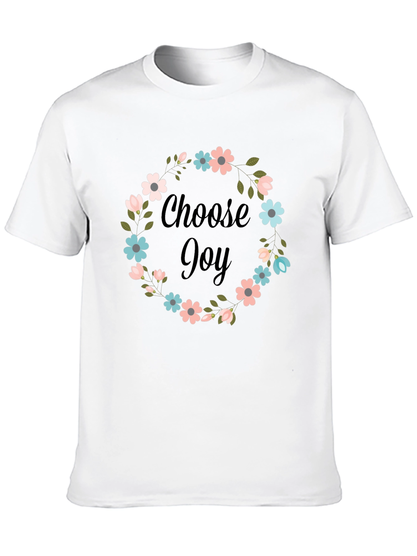 Black Choose Joy Floral Graphic T-Shirt view 10