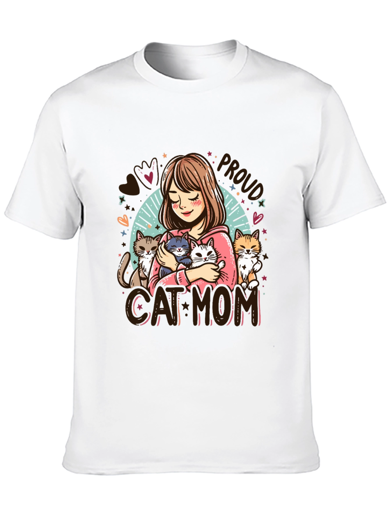 Black Proud Cat Mom T-Shirt - Adorable Pet Lover Design view 10