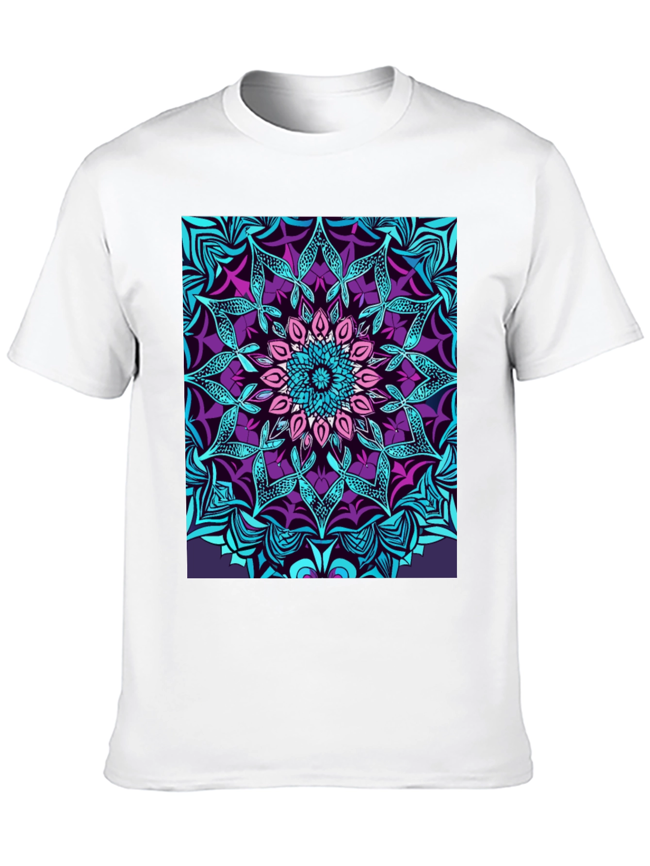 Black Vibrant Mandala Graphic Tee view 10