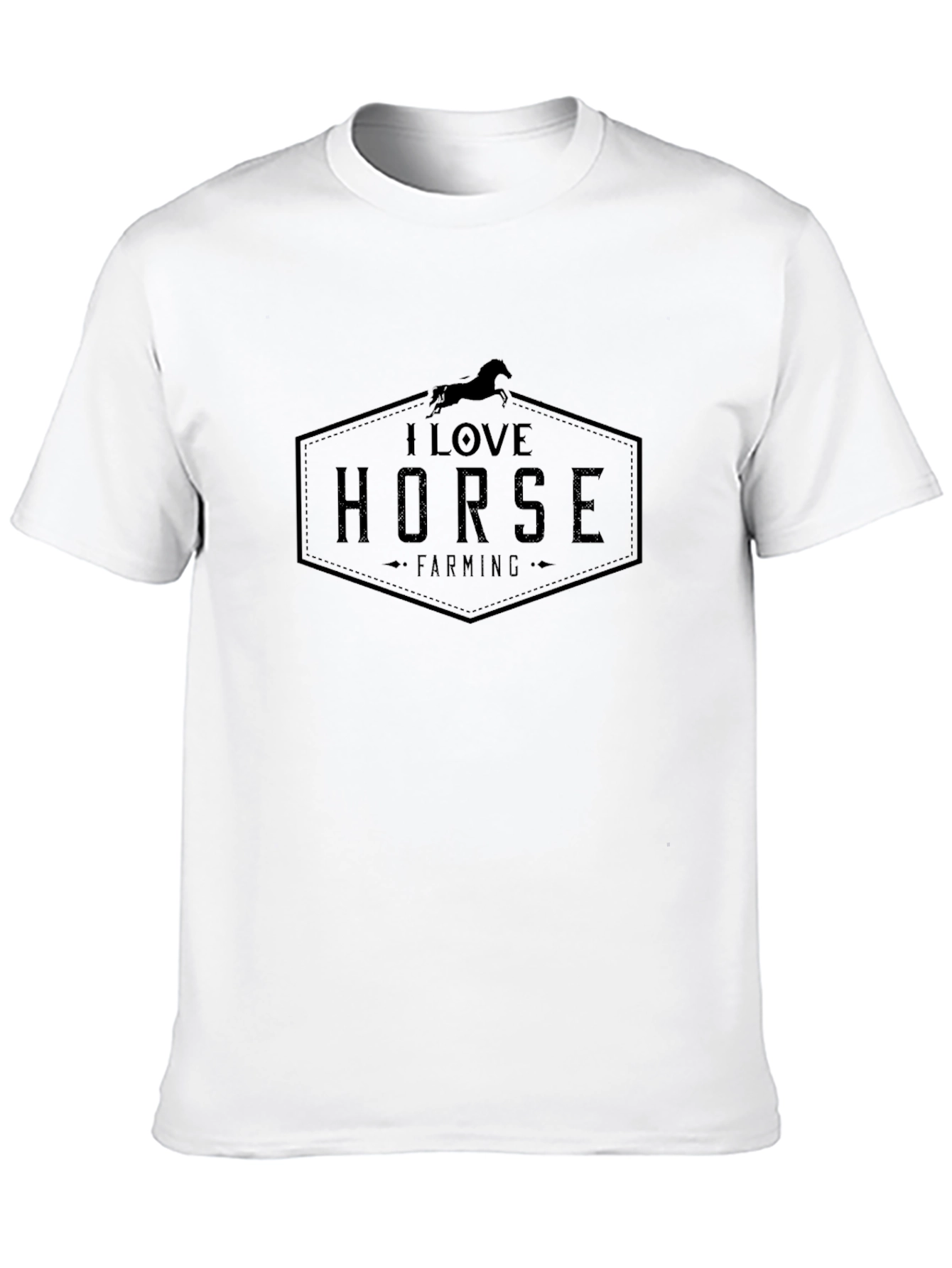 Black I Love Horse Farming T-Shirt - Unisex Cotton Tee view 10