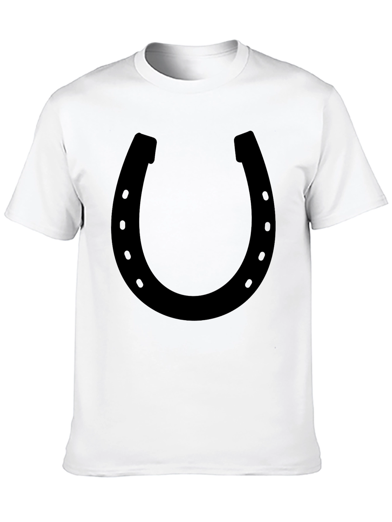 Black Lucky Horseshoe Graphic Tee - Black Cotton Blend view 10