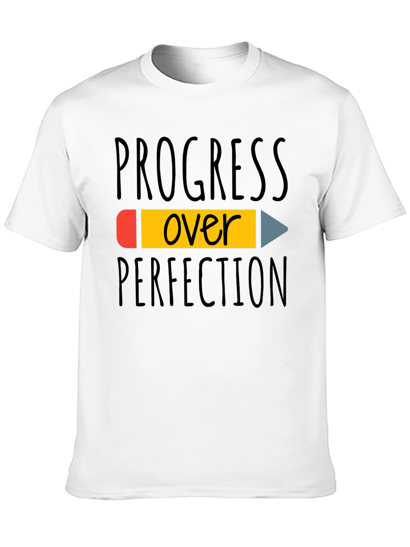 Black Progress Over Perfection T-Shirt - Inspiring Black Tee view 10