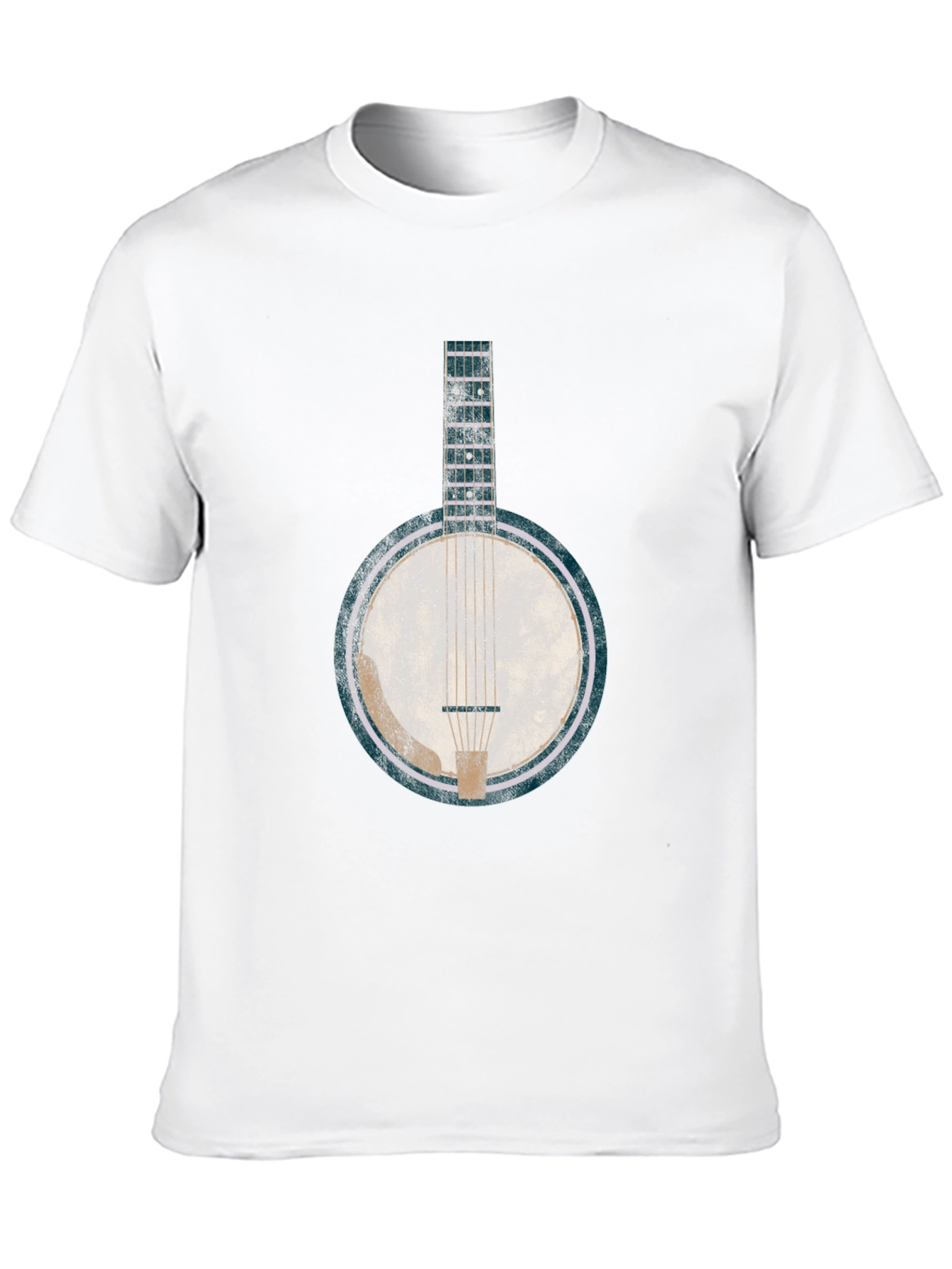 Black Vintage Banjo Graphic Tee - Black Cotton Blend T-Shirt view 10