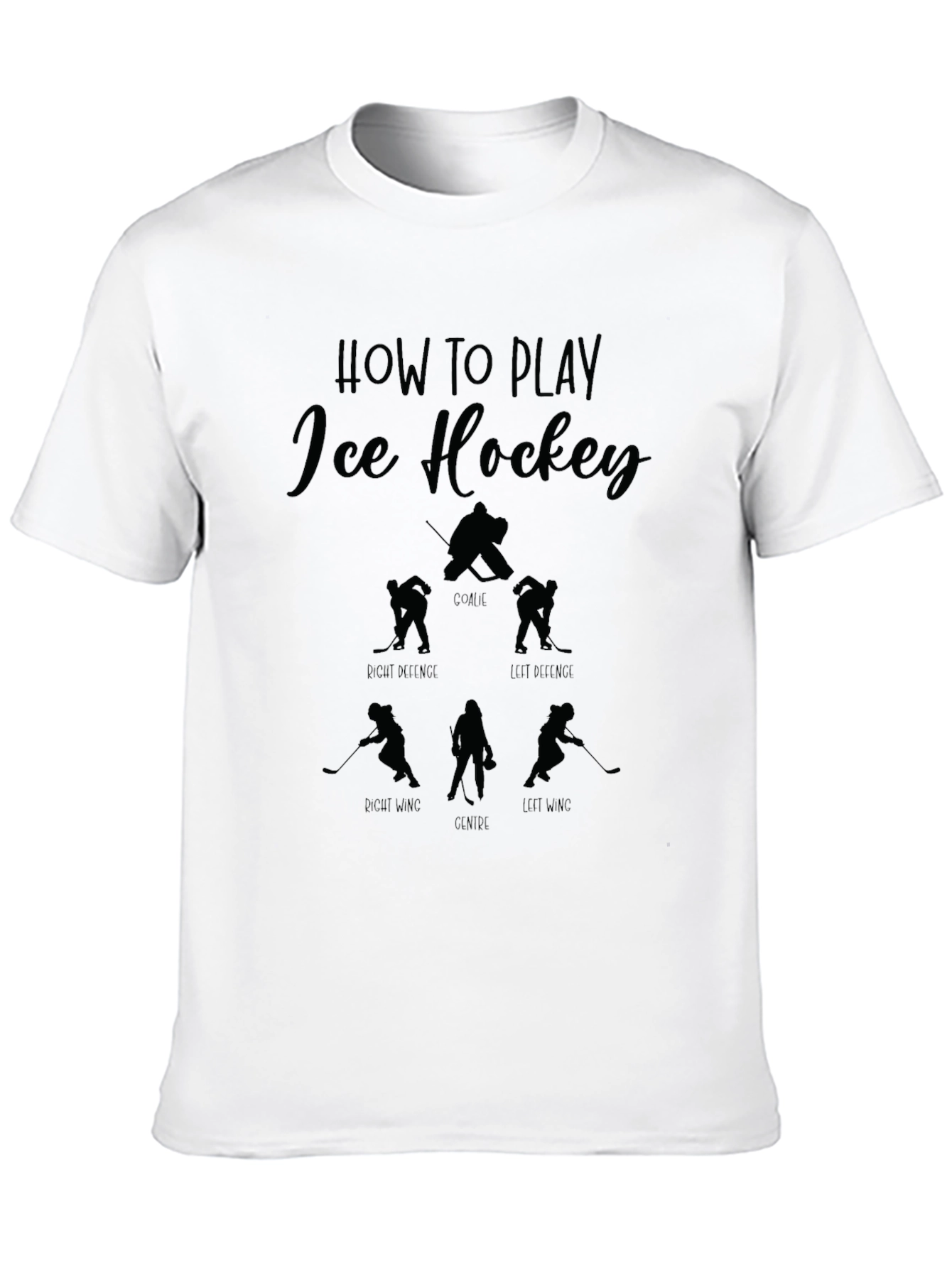 Black Ice Hockey Positions Graphic Tee view 10