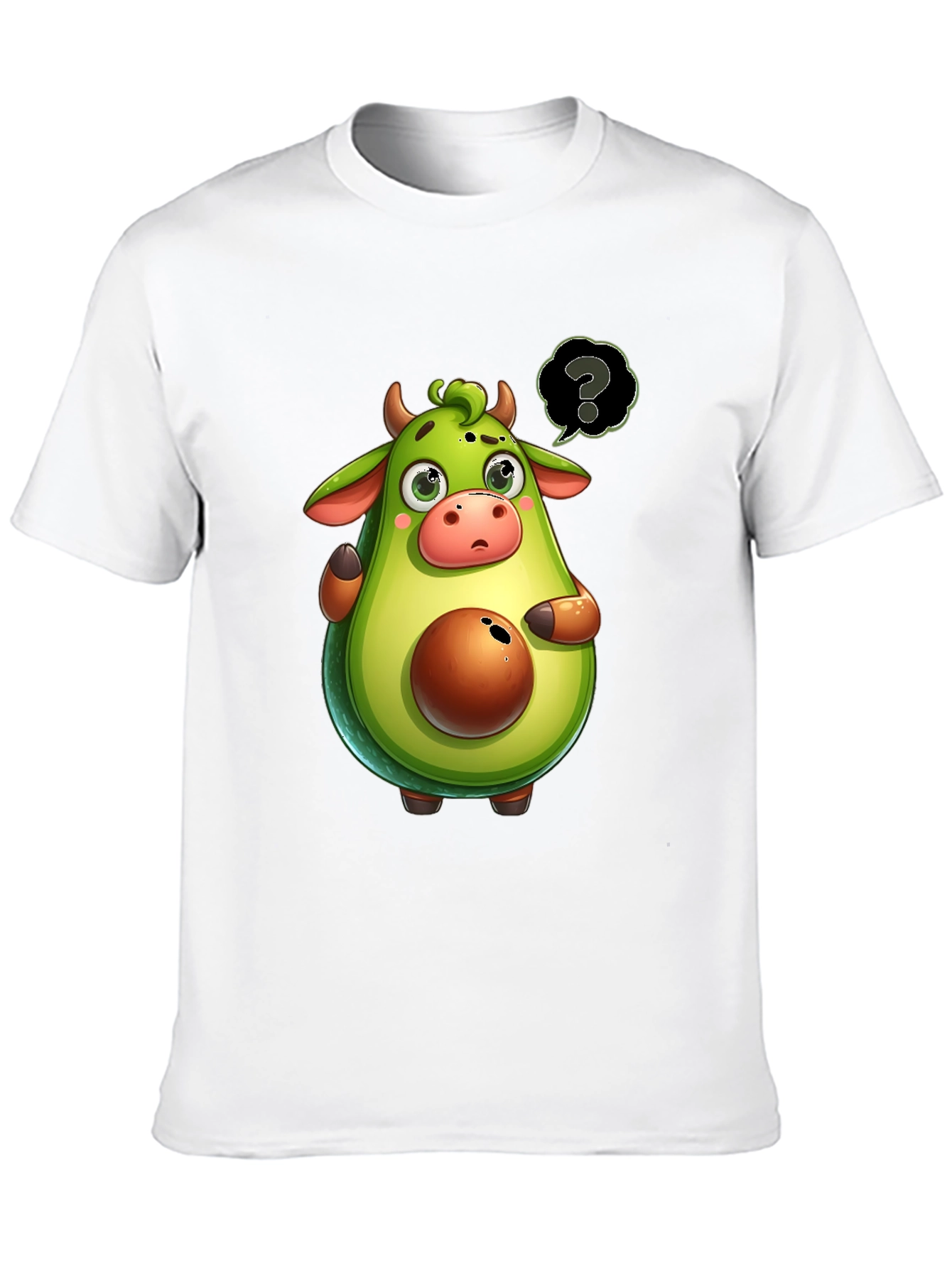 Black Avocado Cow Cartoon T-Shirt - Unique & Funny! view 10