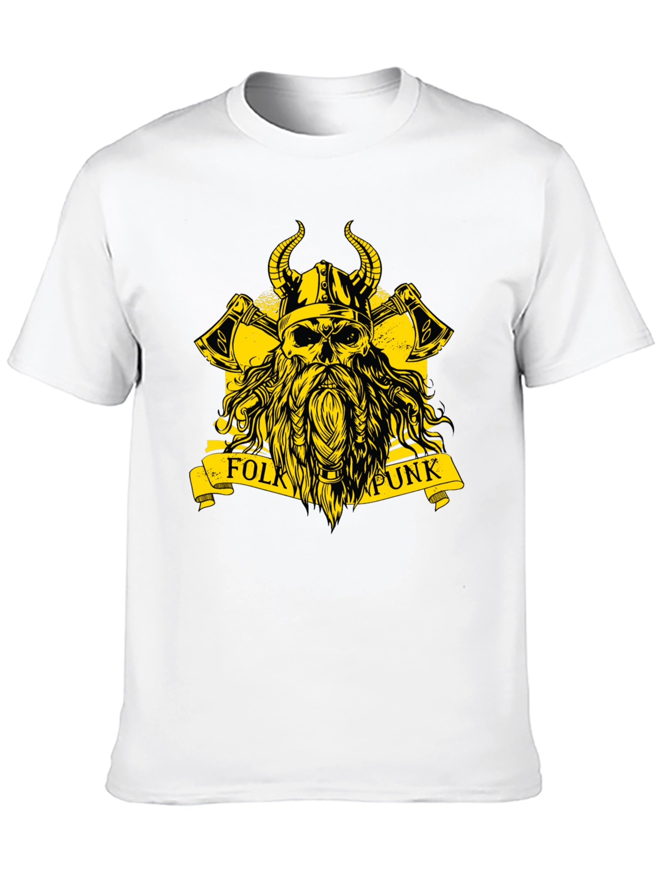 Black Folk Punk Viking Skull T-Shirt view 10