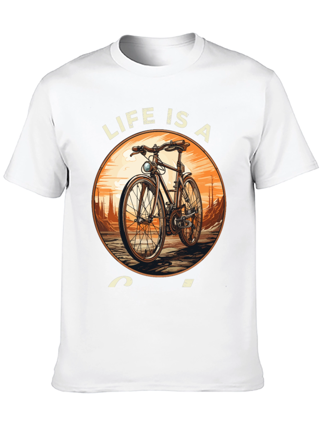 Black Life is a Ride T-Shirt - Classic Bicycle Design view 10
