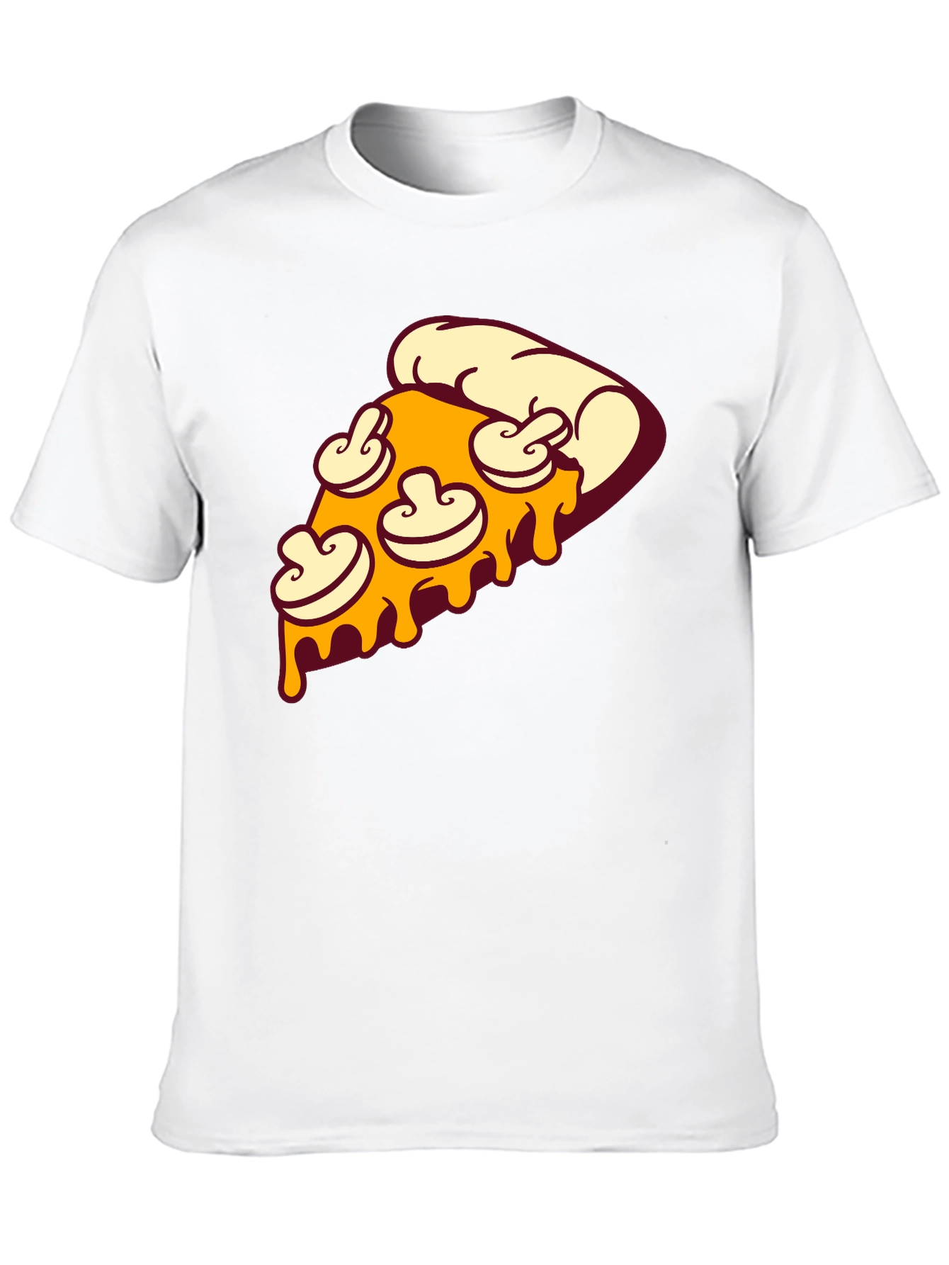 Black Pizza Slice Graphic Tee - Black Crew Neck T-Shirt view 10