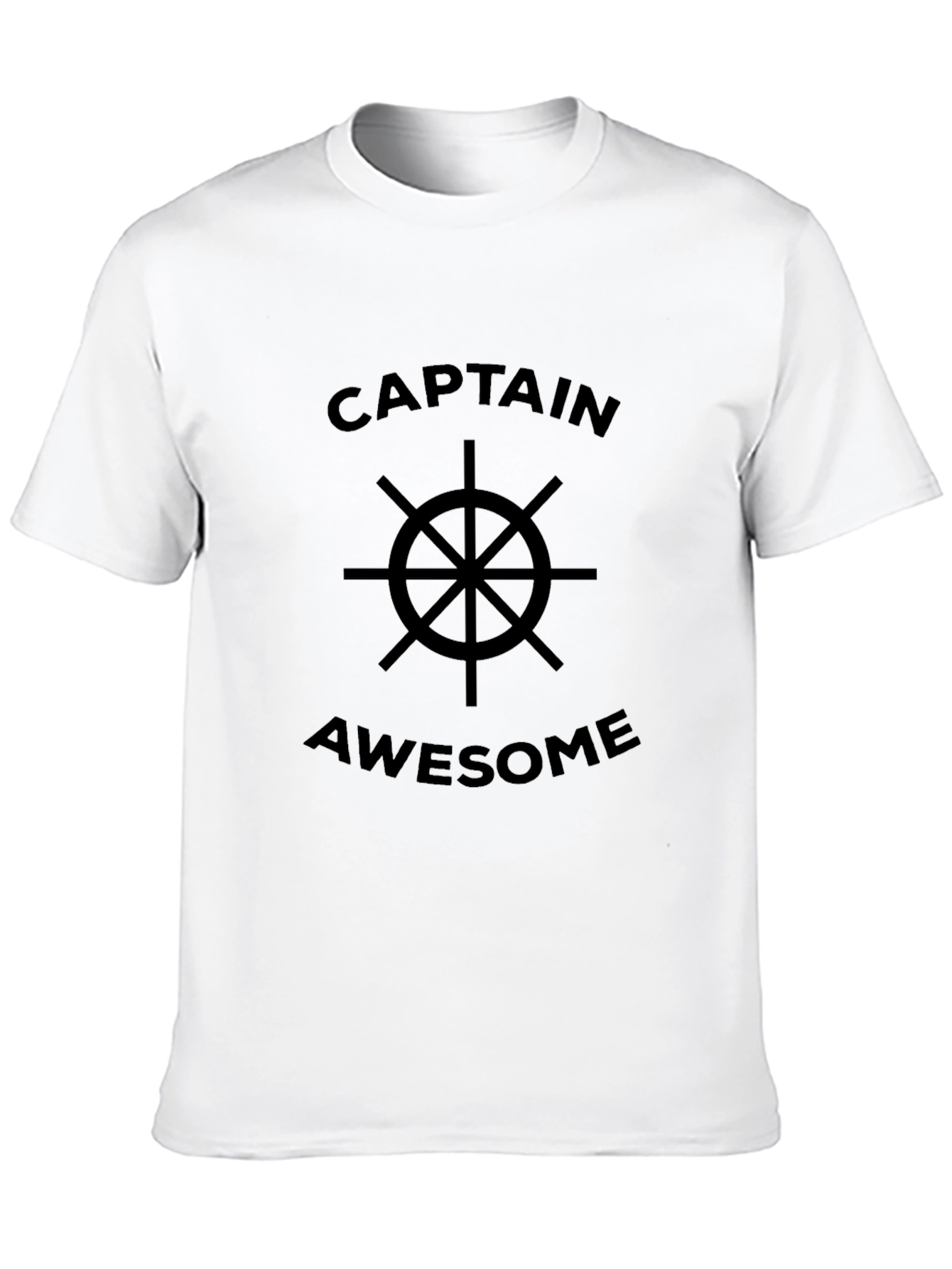 Black Captain Awesome T-Shirt - Nautical Wheel Design view 10