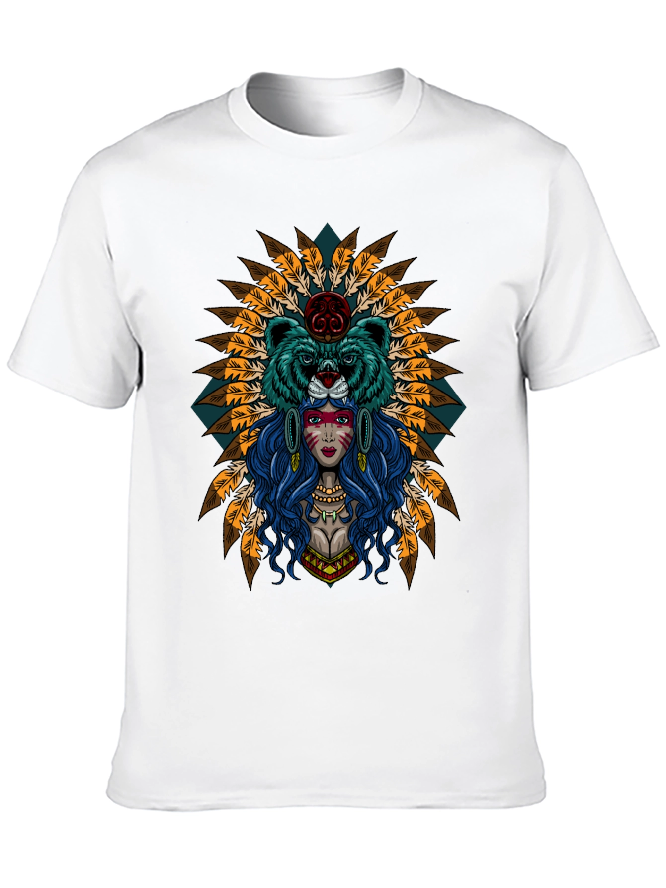 Black Native American Bear Spirit T-Shirt view 10