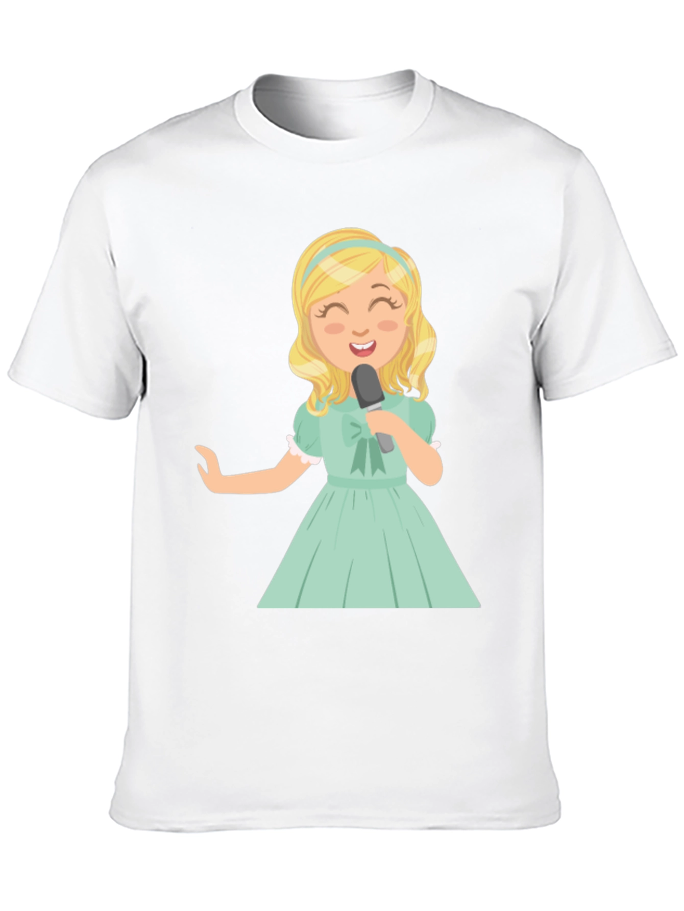 Black Singer Girl Graphic T-Shirt, Black Cotton Tee view 10