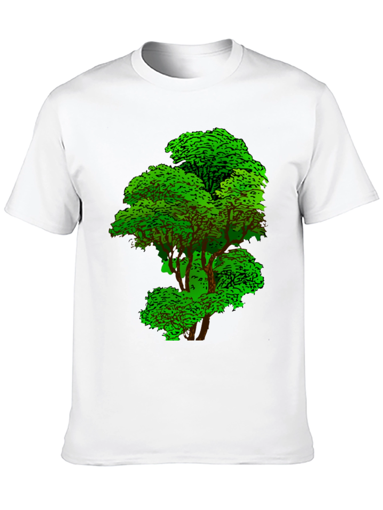 Black Nature Tree Graphic Tee - Black Cotton T-Shirt view 10