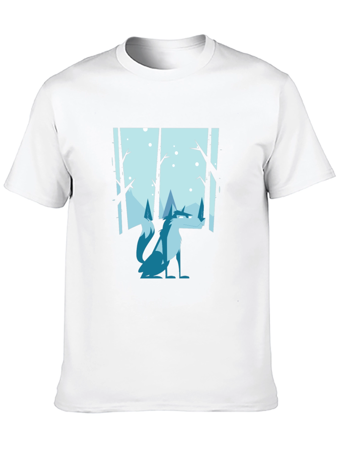 Black Wolf Winter Scene Graphic Tee - Black view 10