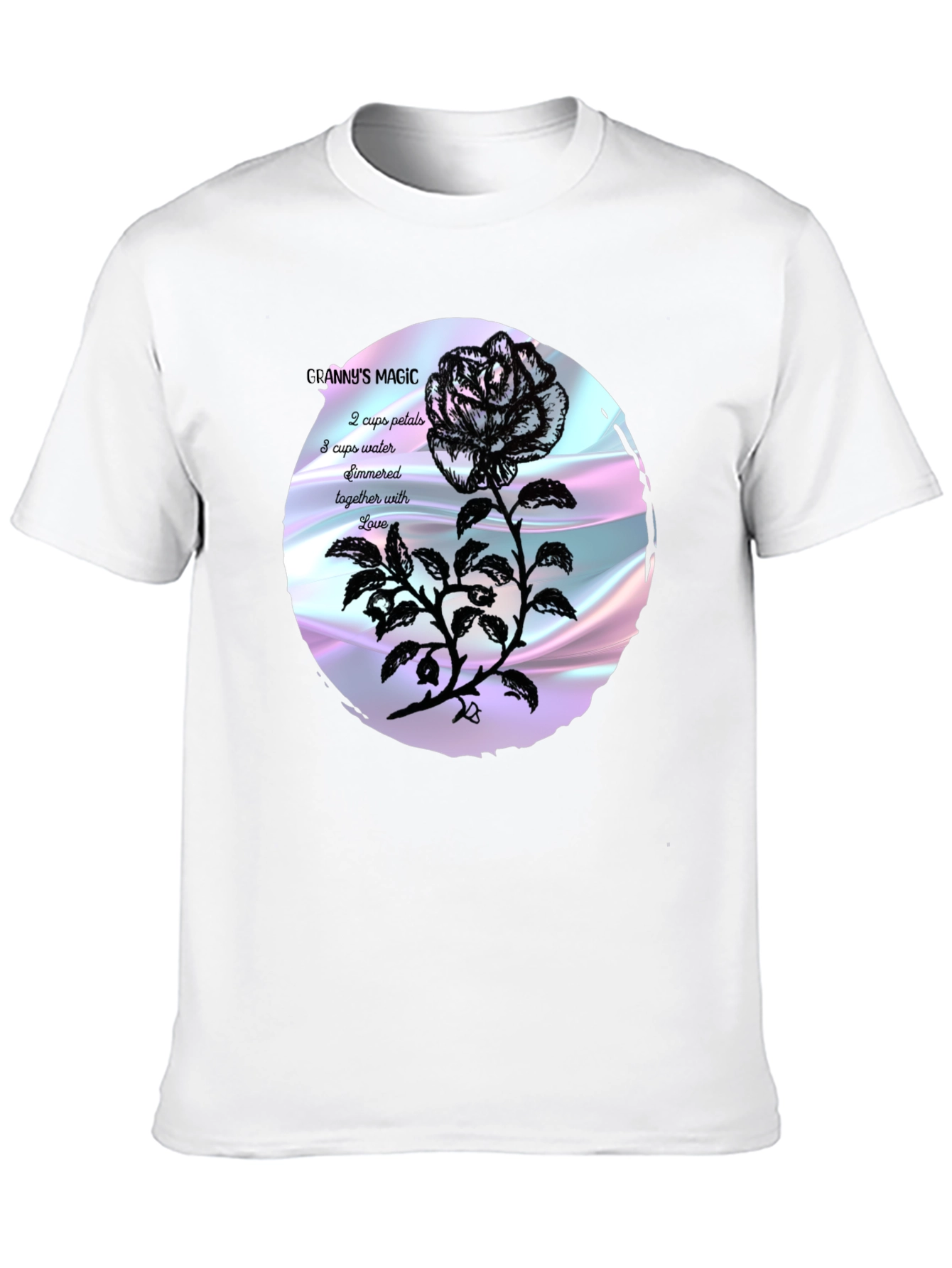 Black Granny's Magic Rose T-Shirt view 10