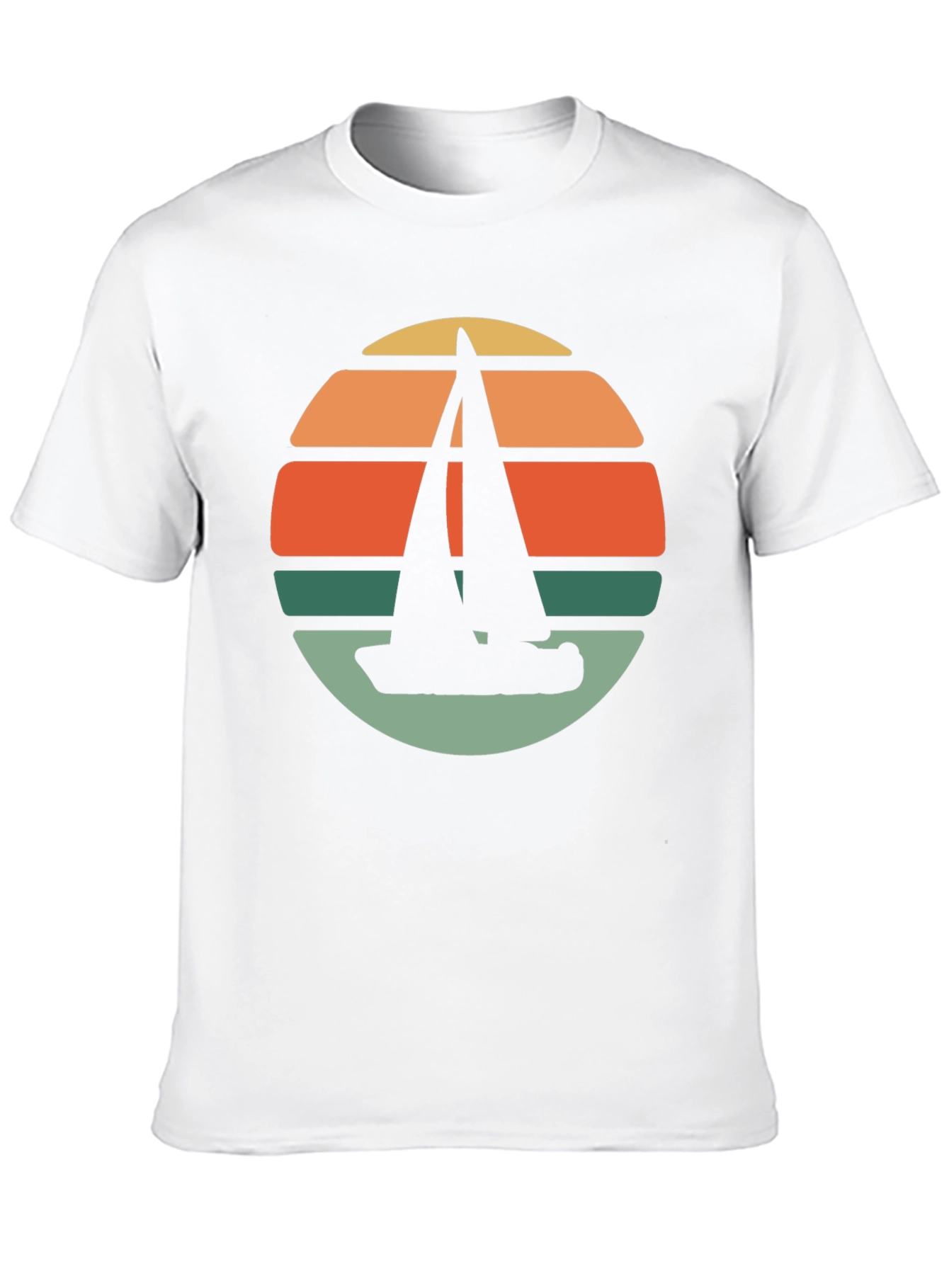Black Retro Sunset Sailboat T-Shirt - Black view 10