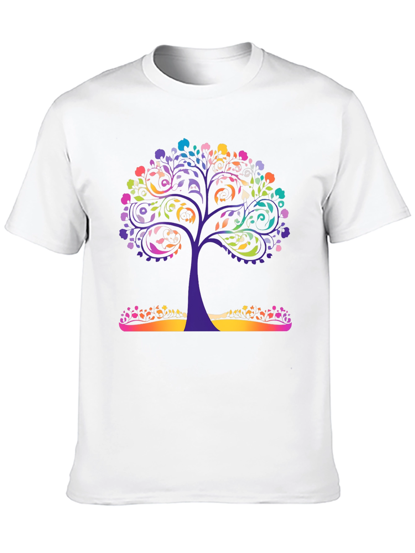 Black Colorful Tree of Life Graphic Tee - Stylish & Unique view 10