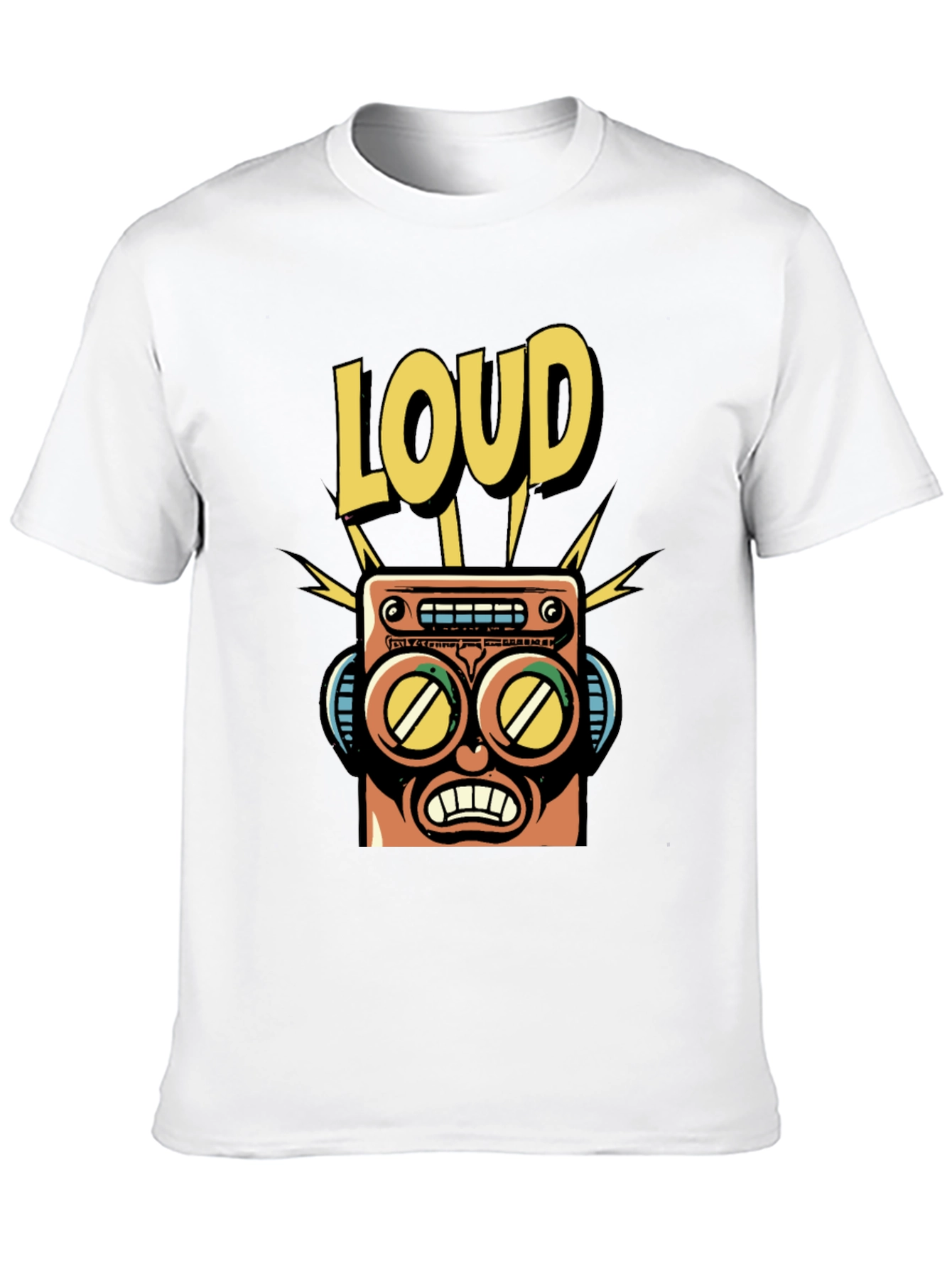 Black LOUD Robot Graphic Tee - Retro Style view 10