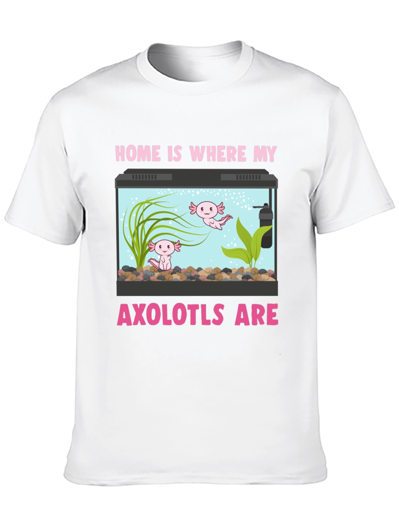 Black Axolotl Aquarium Home T-Shirt view 10