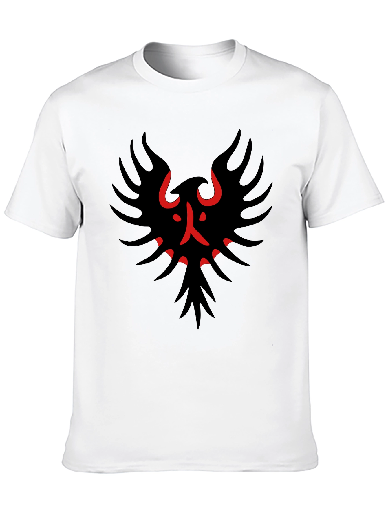 Black Black T-Shirt with Red & Black Bird Graphic view 10