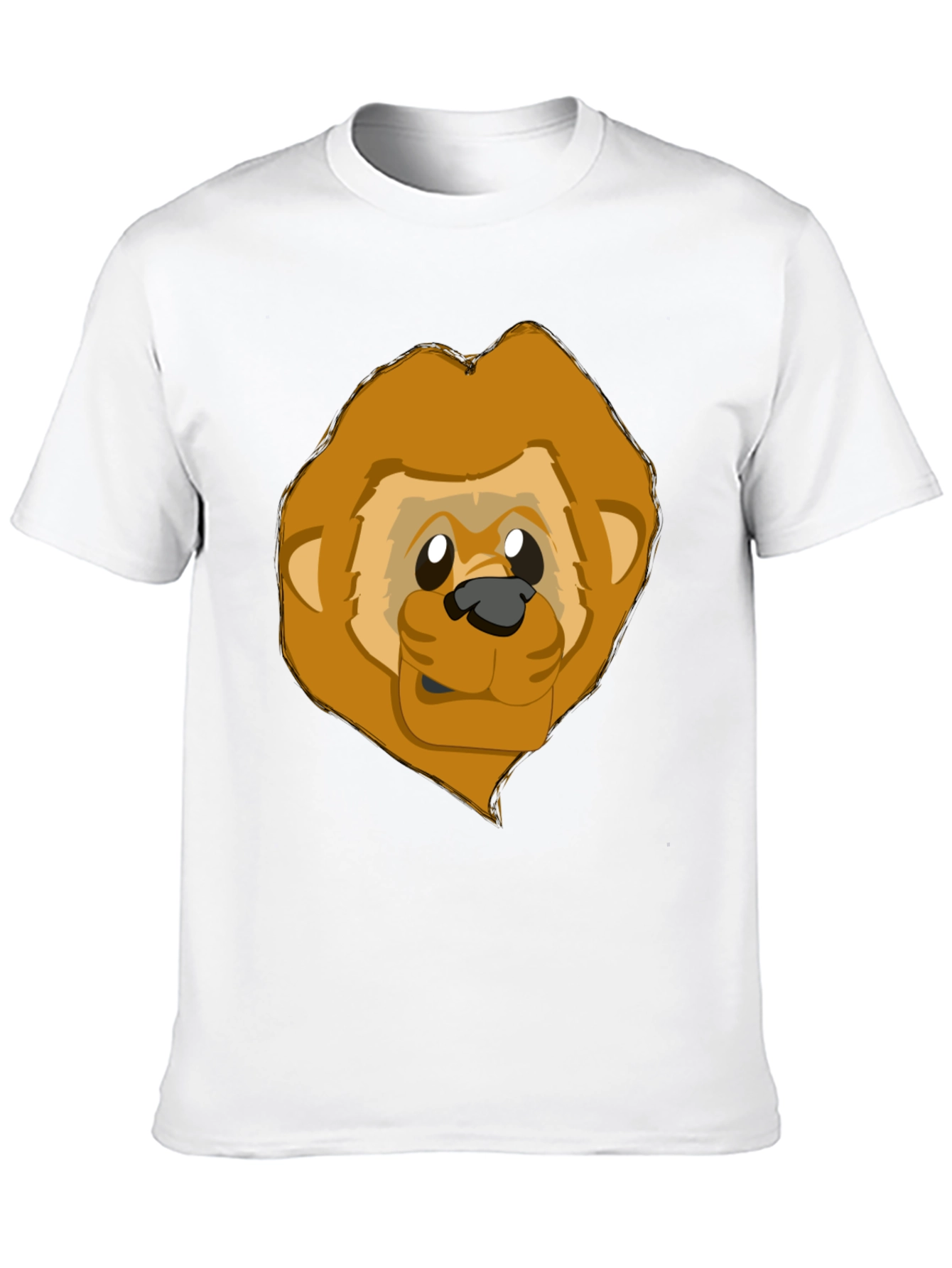 Black Cartoon Lion Graphic Black T-Shirt view 10