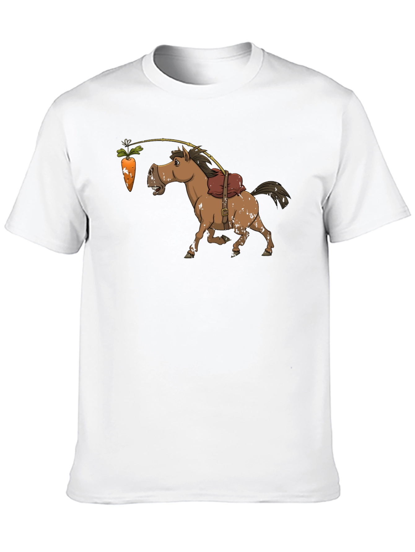 Black Funny Carrot & Horse Graphic T-Shirt view 10