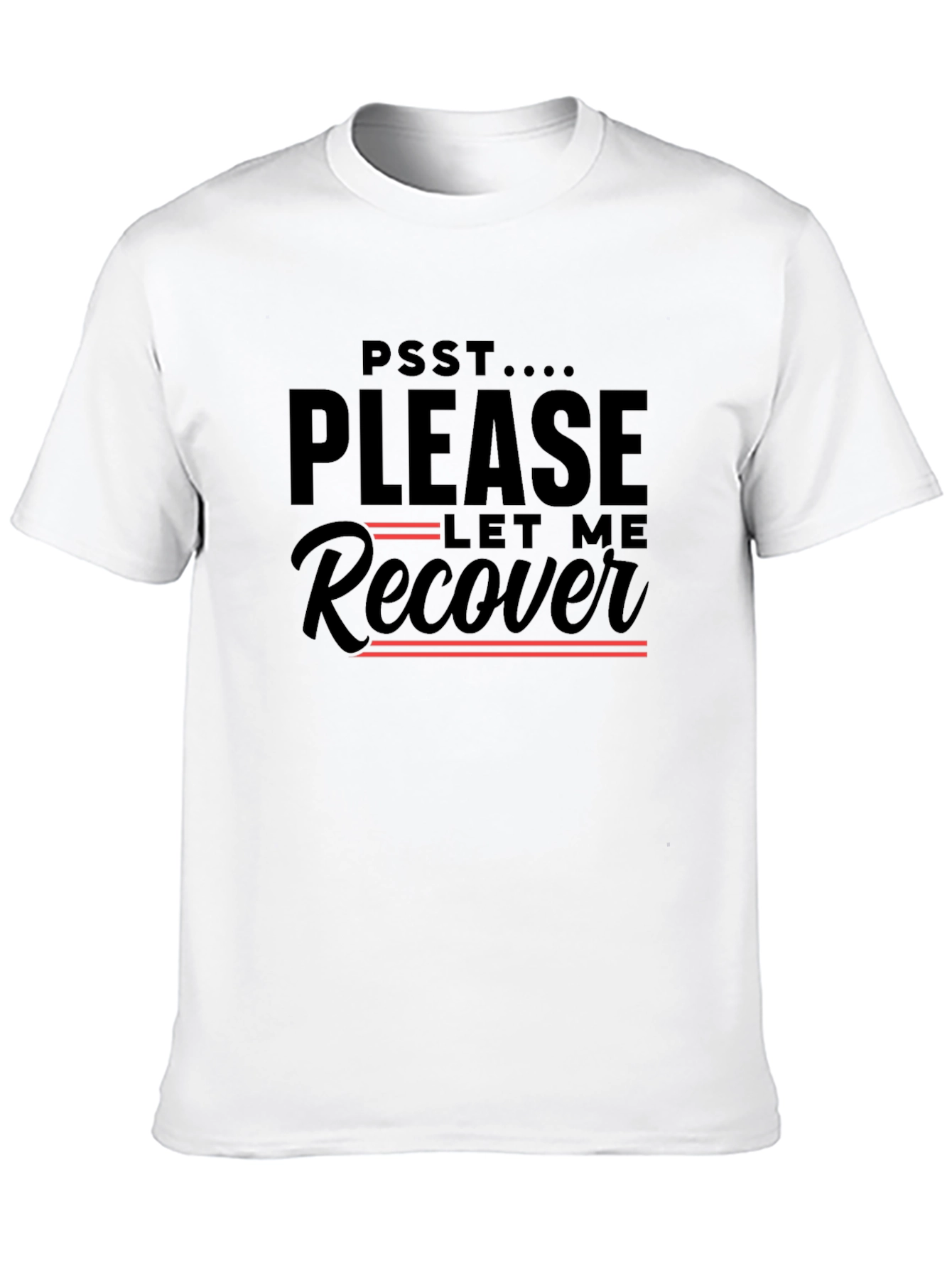 Black Please Let Me Recover Graphic T-Shirt view 10