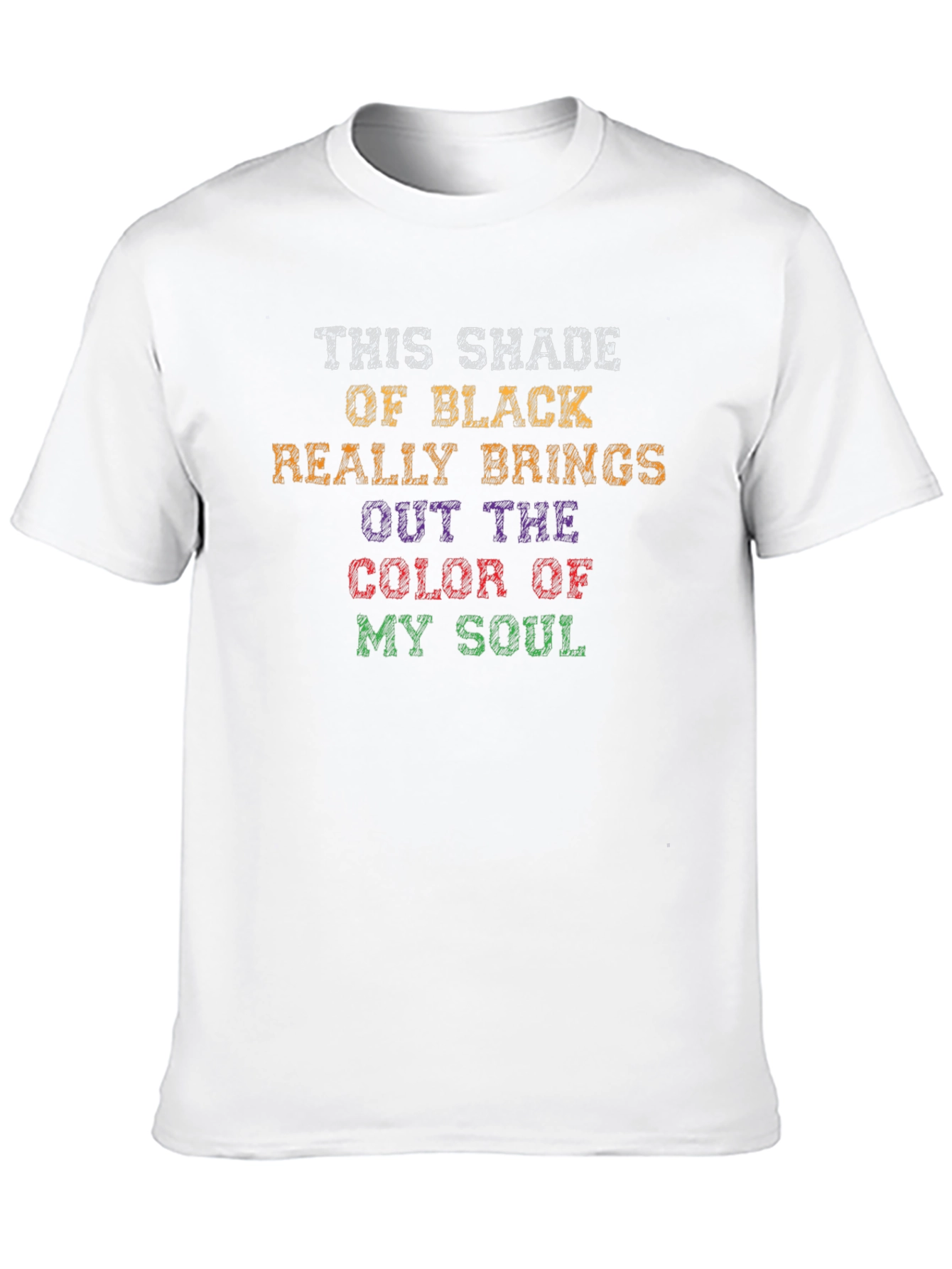 Black Humorous "Color of My Soul" Black T-Shirt view 10