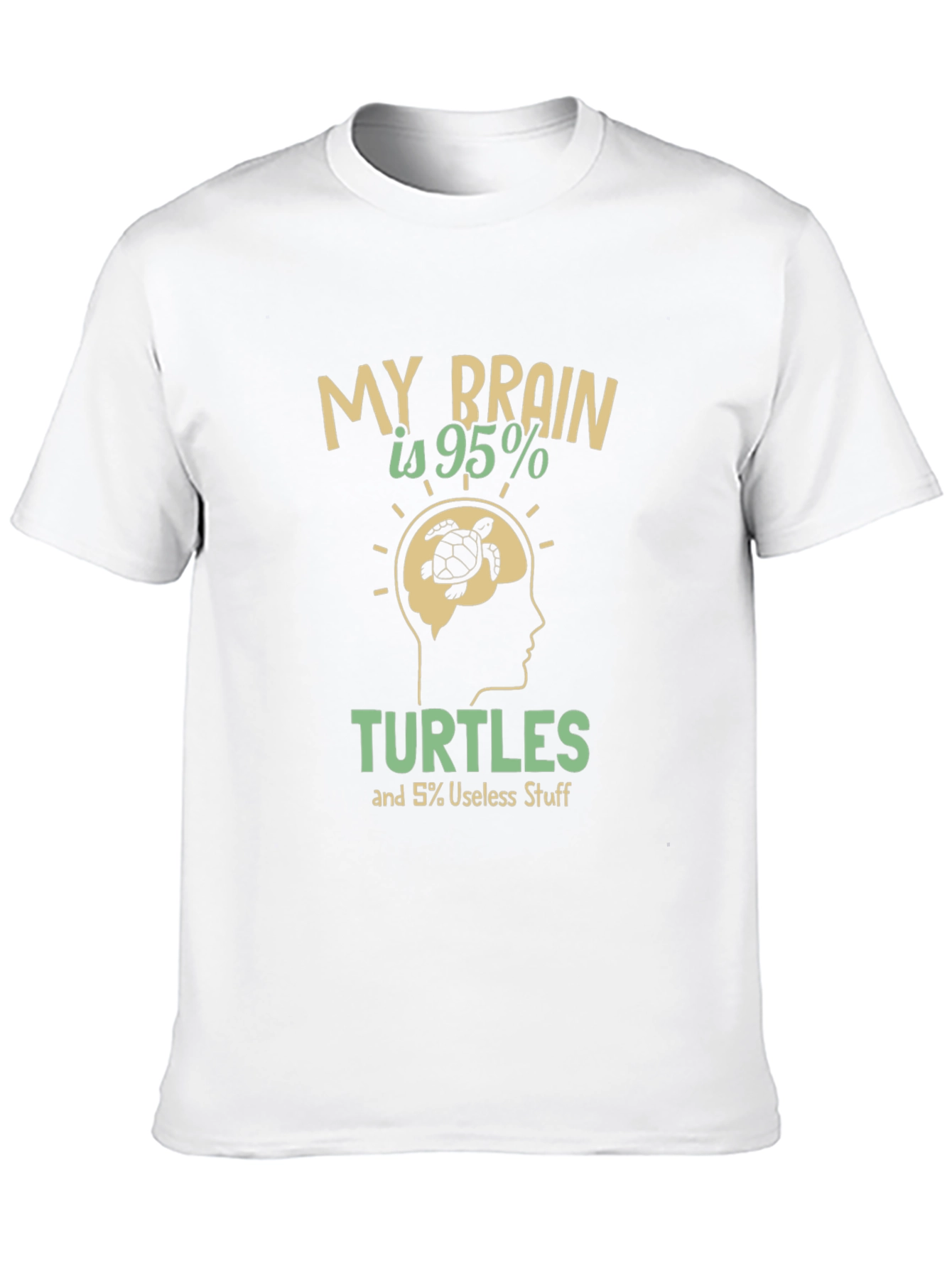 Black Funny Turtle Brain T-Shirt - 95% Turtles, 5% Useless Stuff view 10