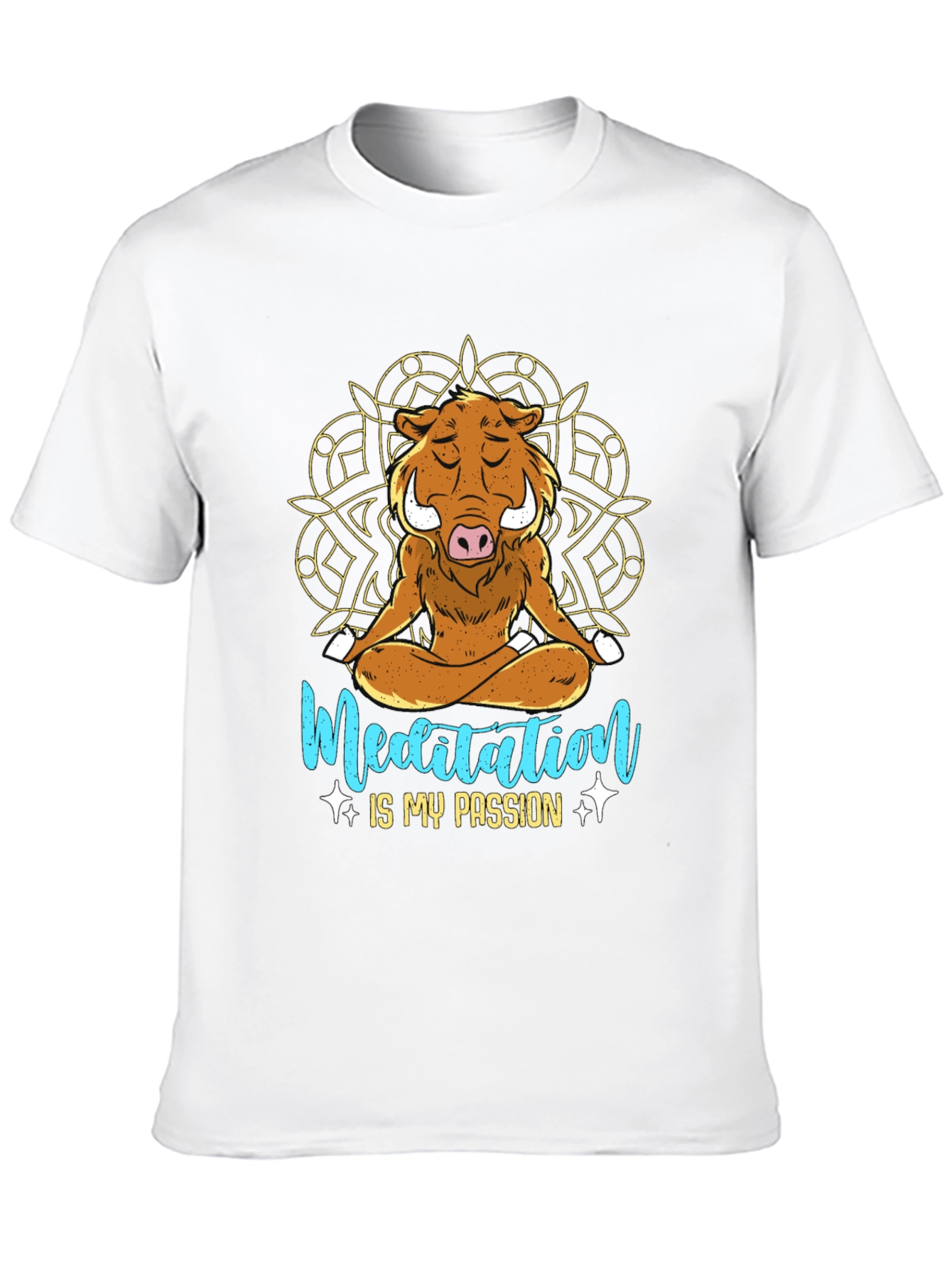 Black Zen Boar Meditation T-Shirt - Relax & Find Your Inner Peace view 10