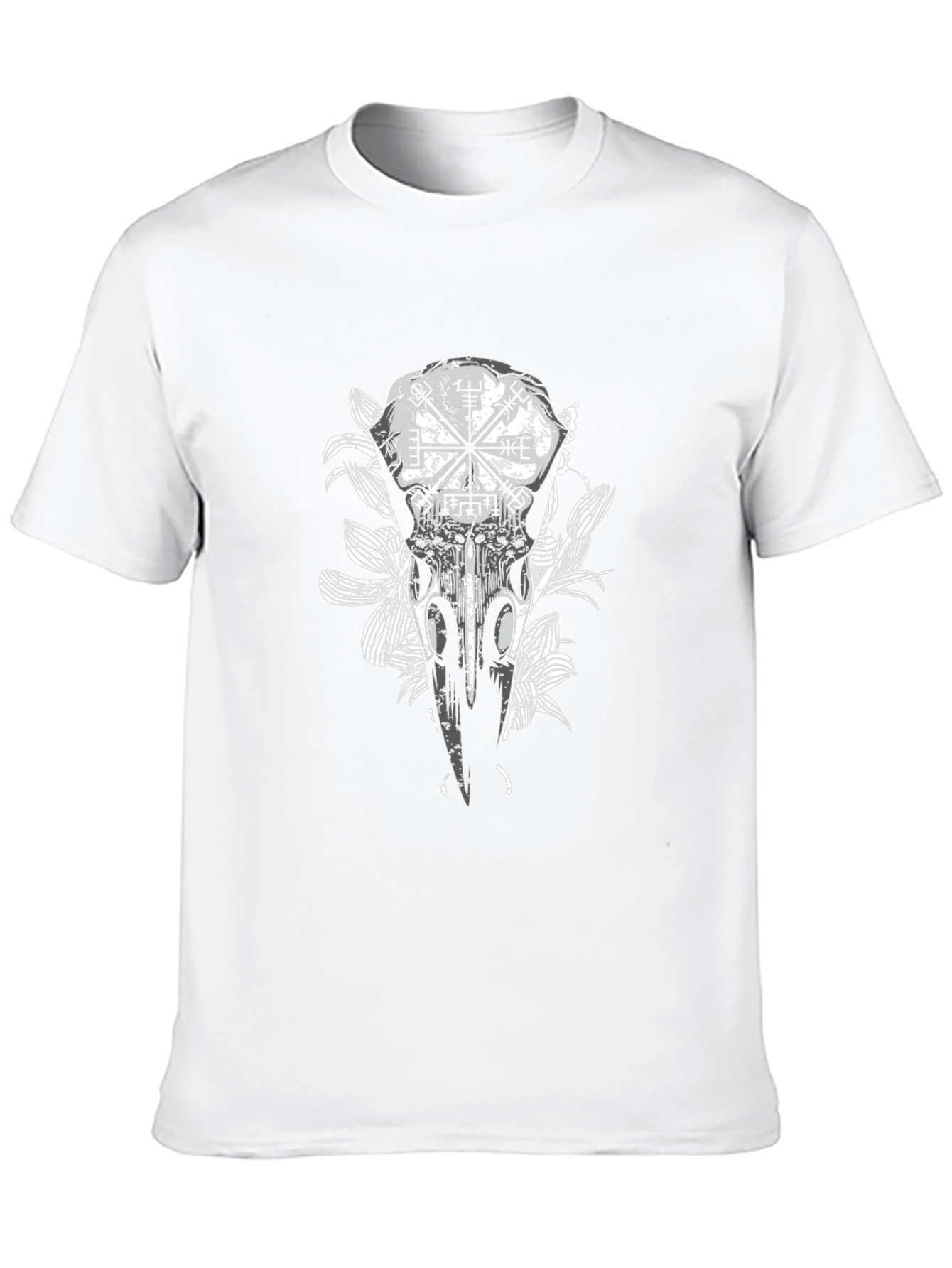 Black Raven Skull & Vegvisir Black Graphic Tee view 10