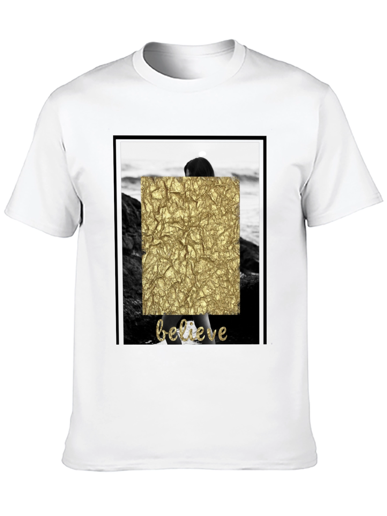 Black Believe Graphic Tee - Stylish Crew Neck T-Shirt view 10