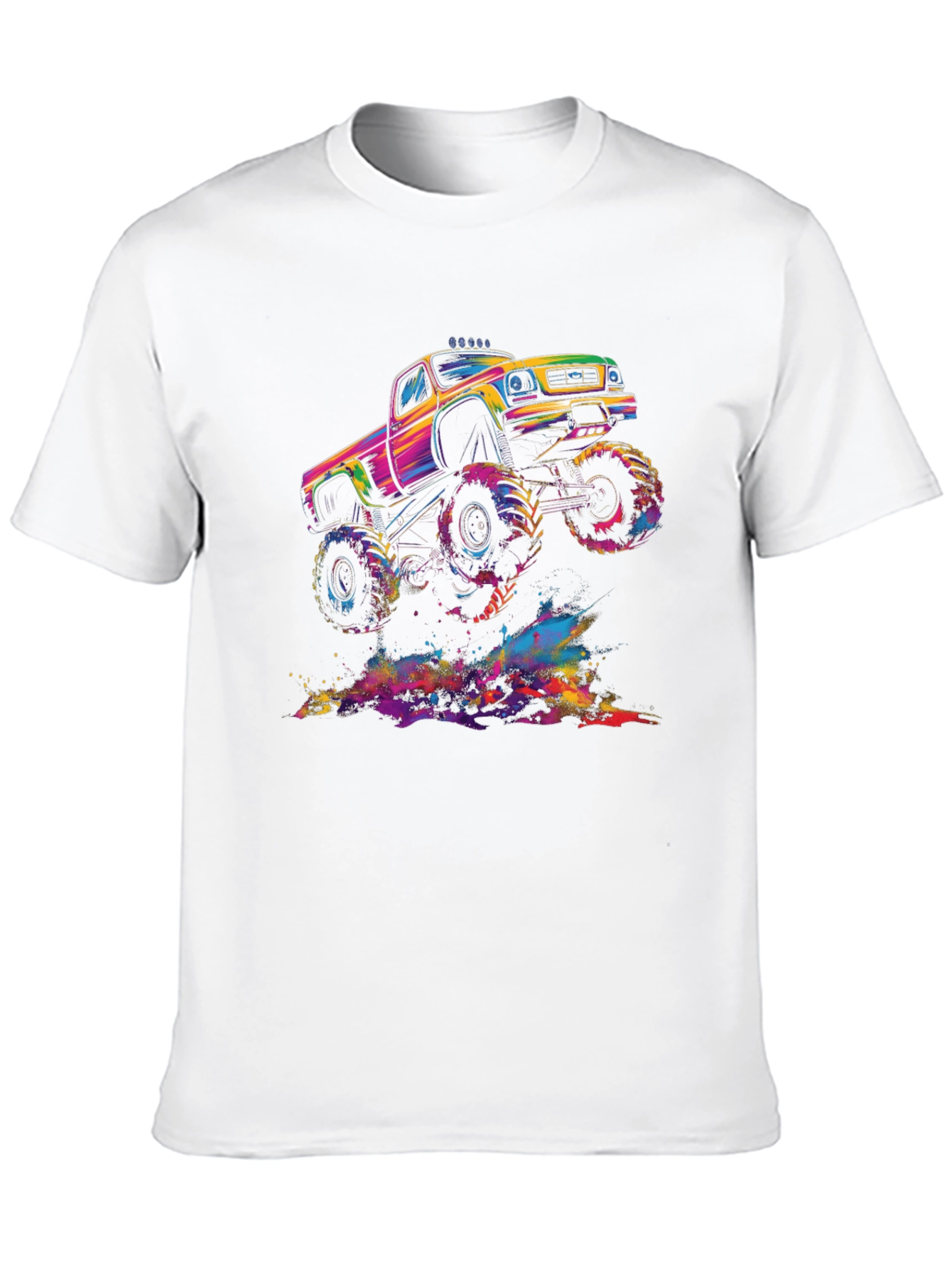 Black Monster Truck Black T-Shirt: Colorful Off-Road Fun view 10