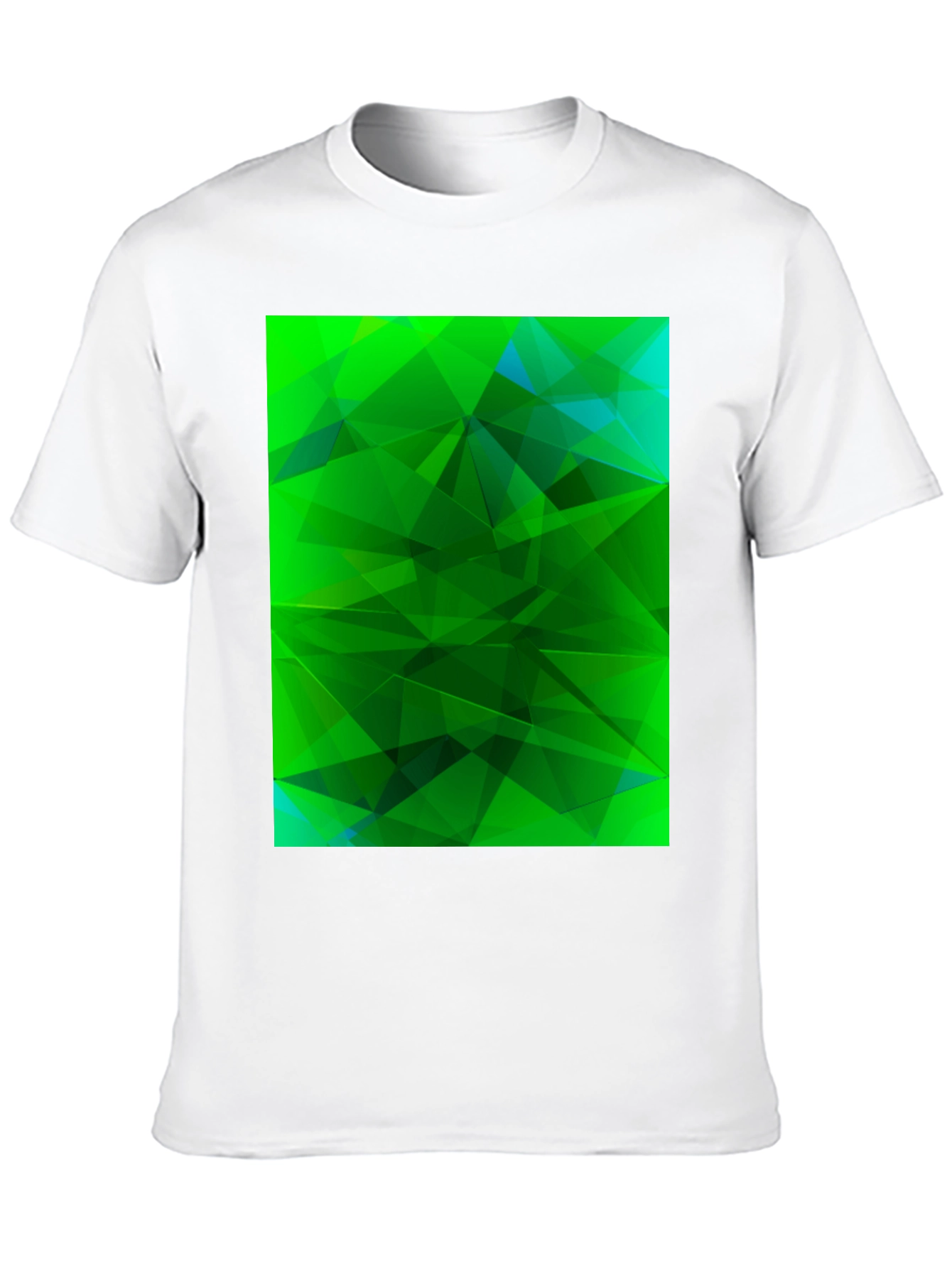 Black Abstract Geometric Green T-Shirt view 10