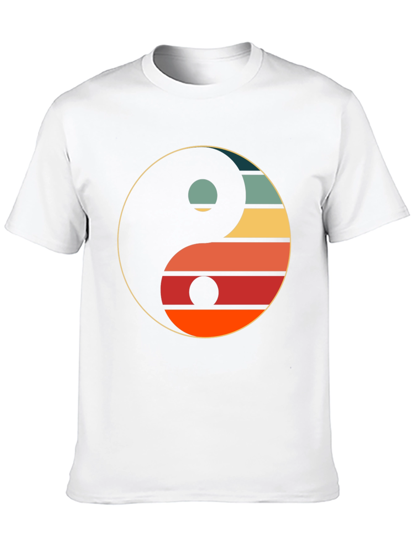 Black Yin Yang Retro Graphic Tee - Unisex Black T-Shirt view 10