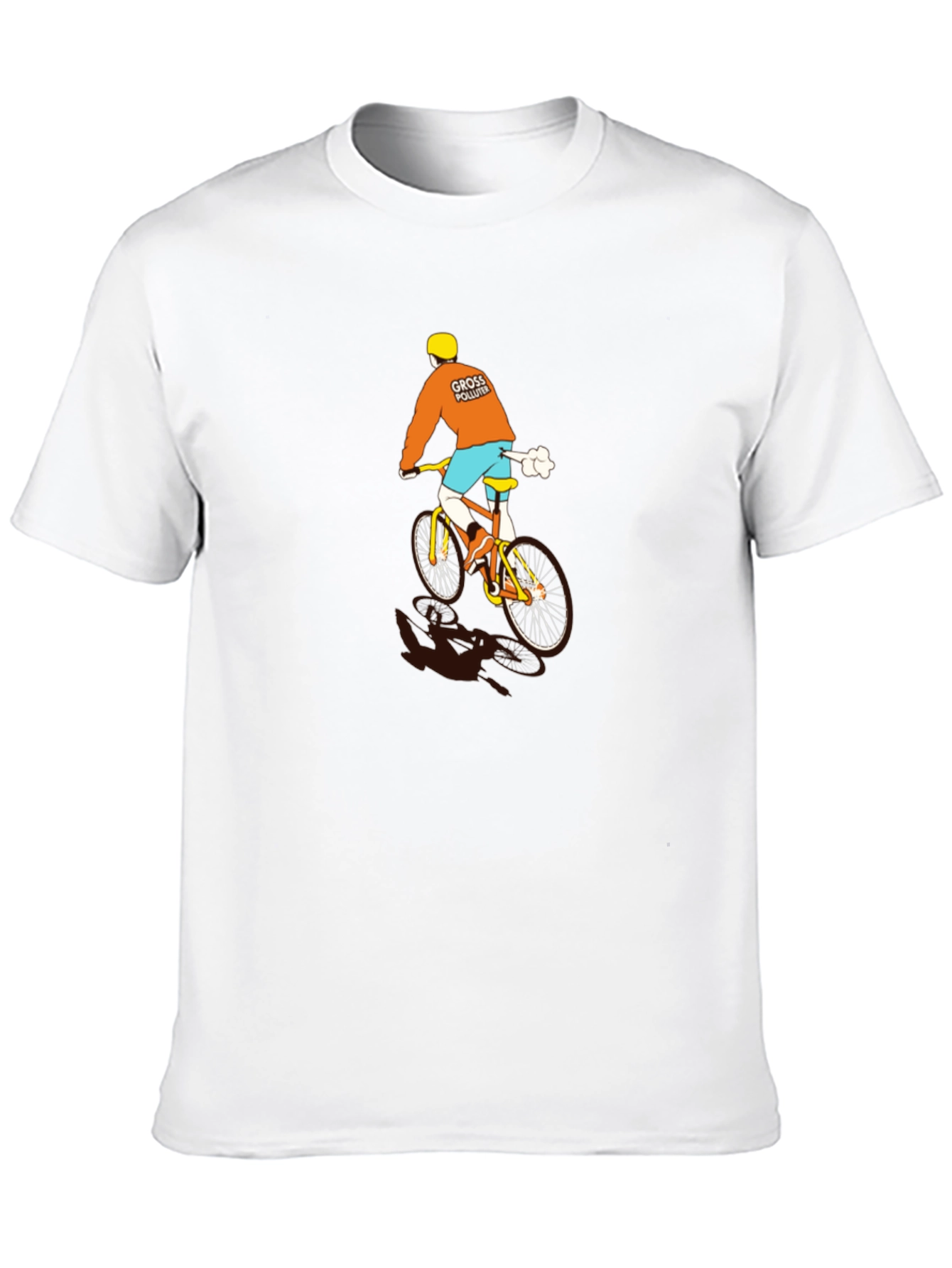 Black Funny Gross Polluter Biker Black T-Shirt view 10