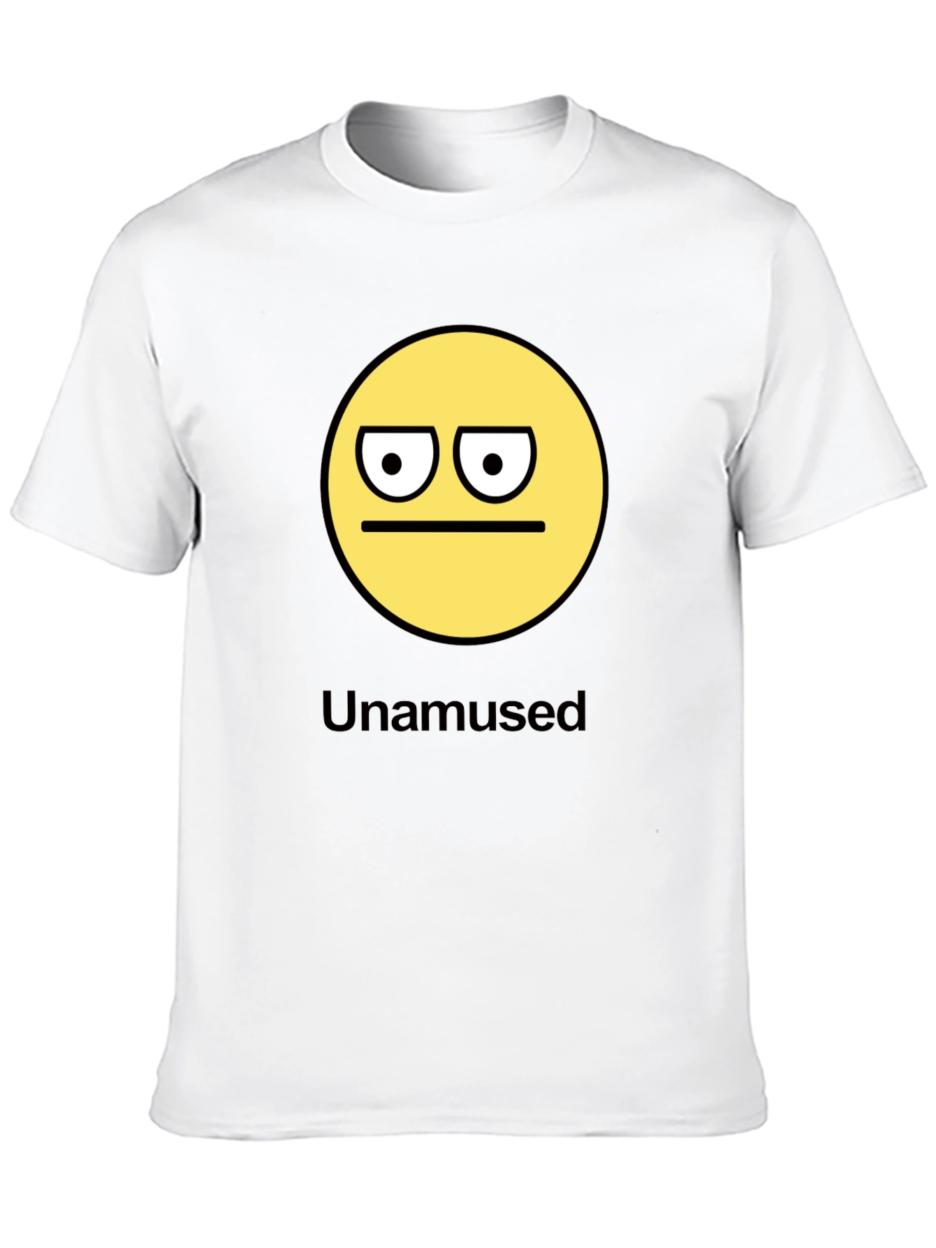 Black Unamused Emoji Graphic Black T-Shirt view 10