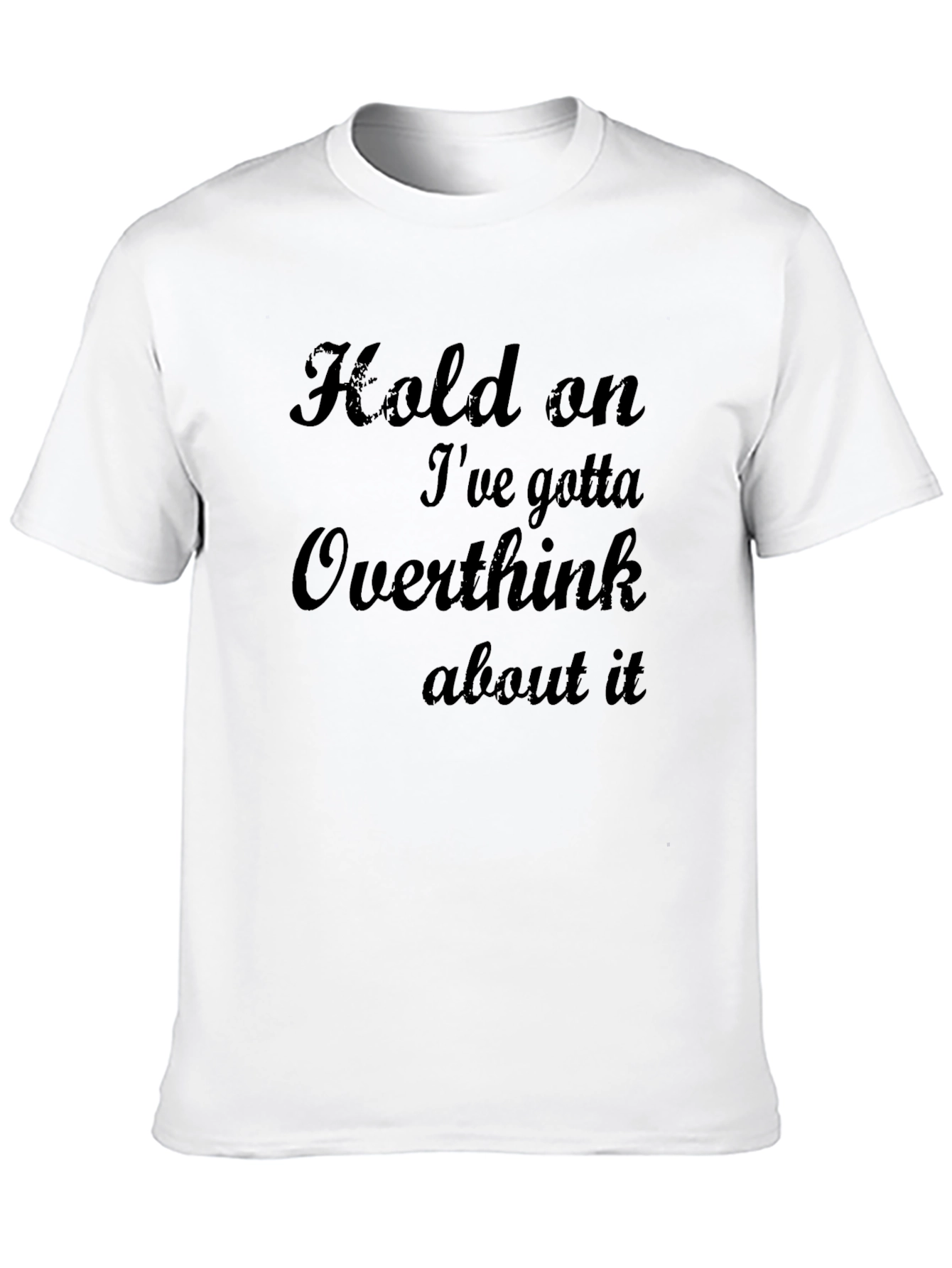 Black Overthinker Graphic Tee - Sarcastic Black Cotton T-Shirt view 10