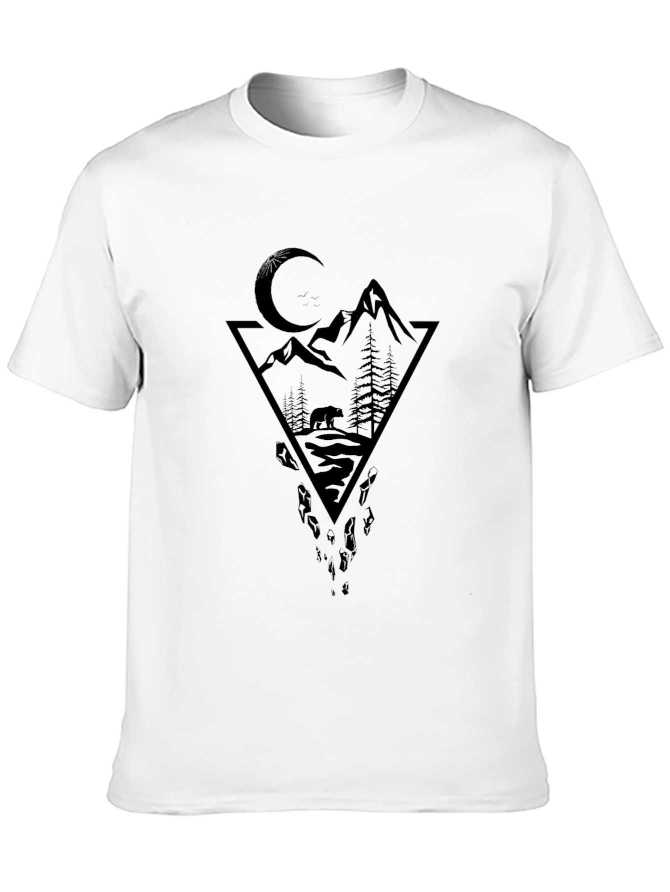 Black Mountain Bear Graphic Black T-Shirt view 10