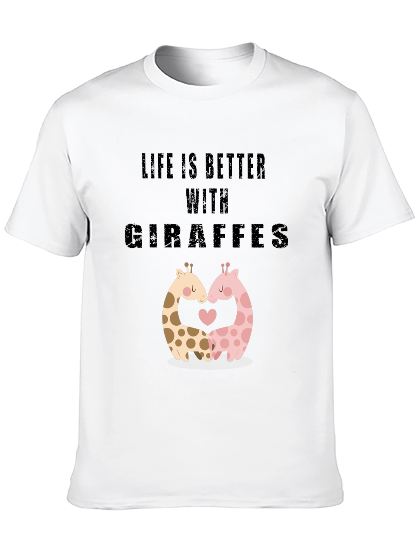Black Life Is Better With Giraffes Black T-Shirt view 10