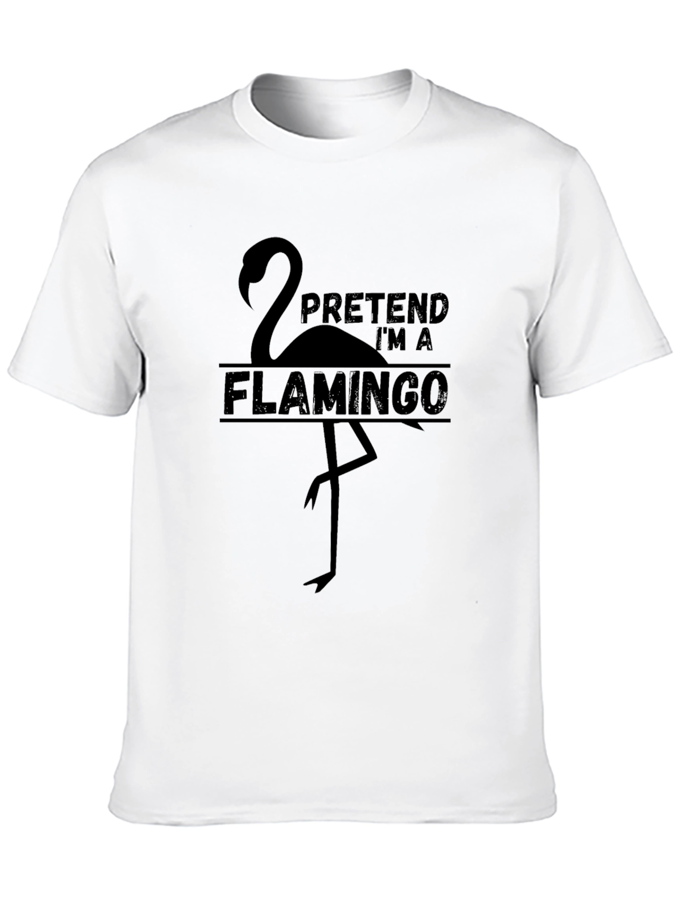 Black Pretend I'm a Flamingo Graphic T-Shirt view 10