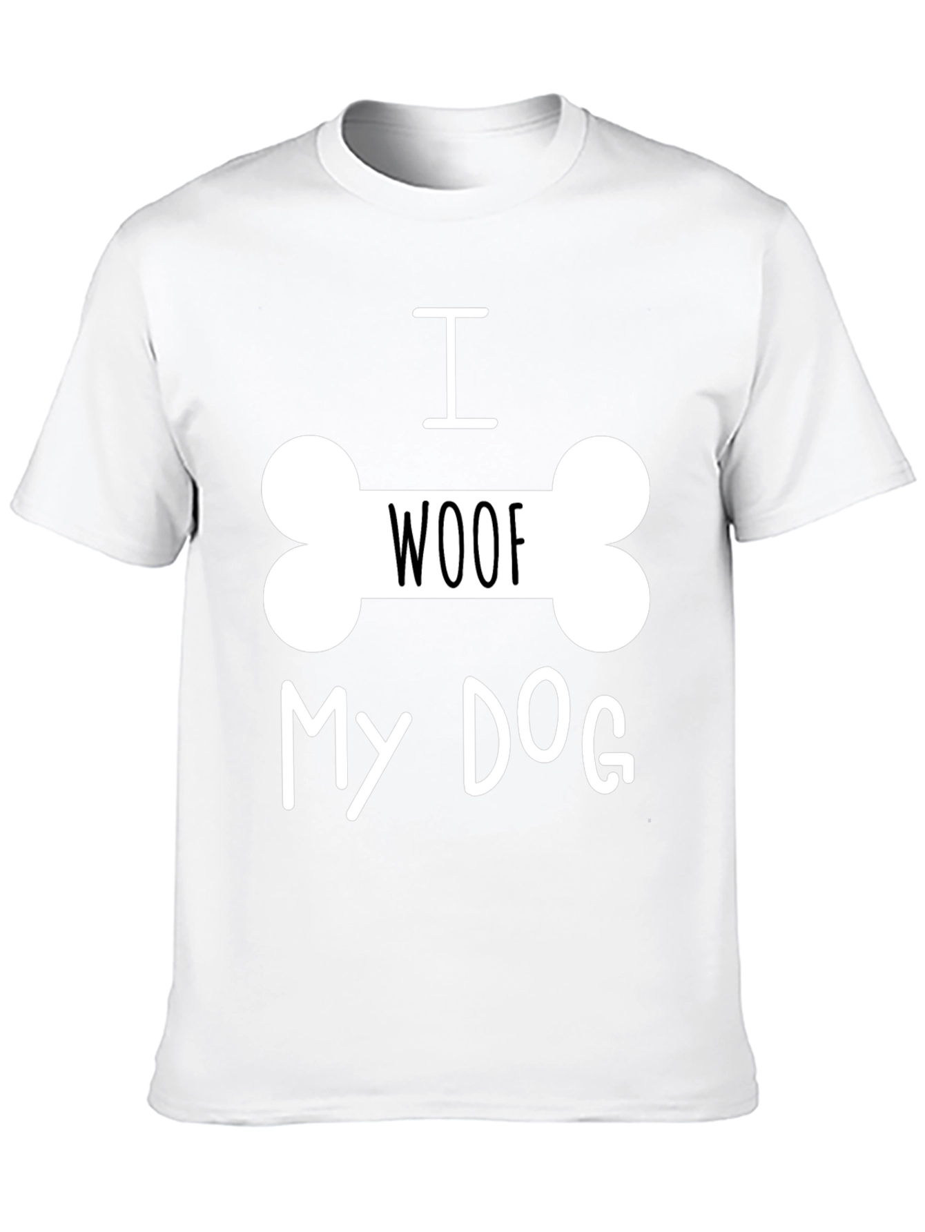 Black I Woof My Dog T-Shirt - Black, Dog Lover Tee view 10