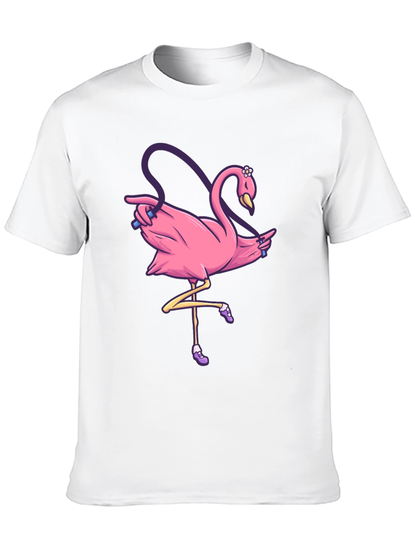 Black Pink Flamingo Jump Rope T-Shirt view 10
